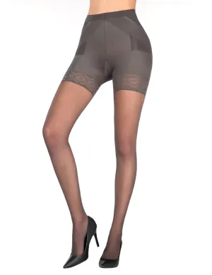 1T1139 High-Waist Shaping Pantyhose – Slimming Control Tights with Sheer Finish