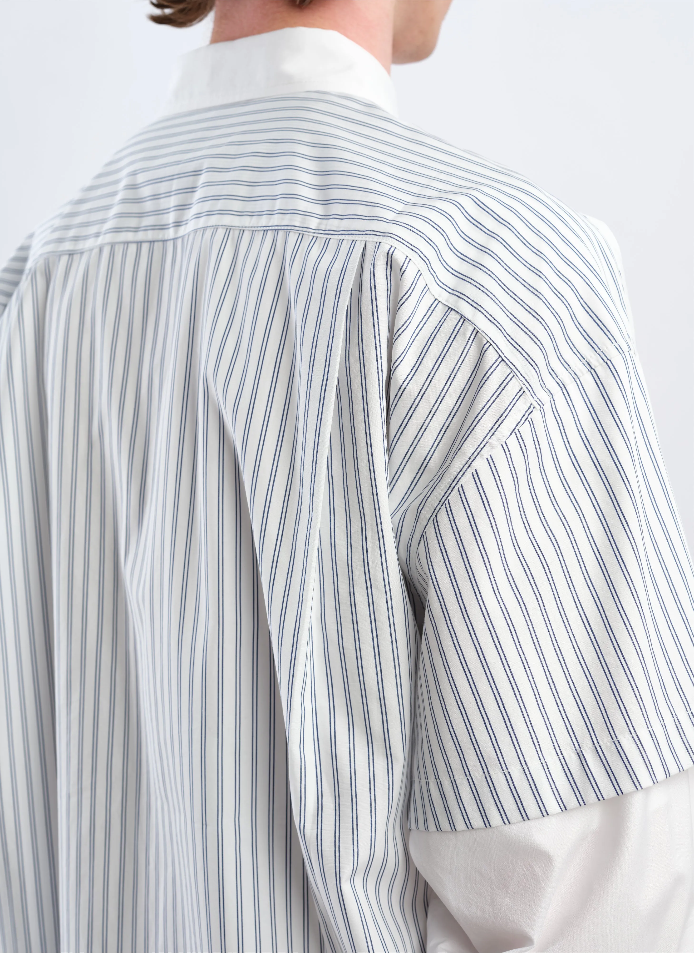 60s Cotton typewriter Blocking Shirt