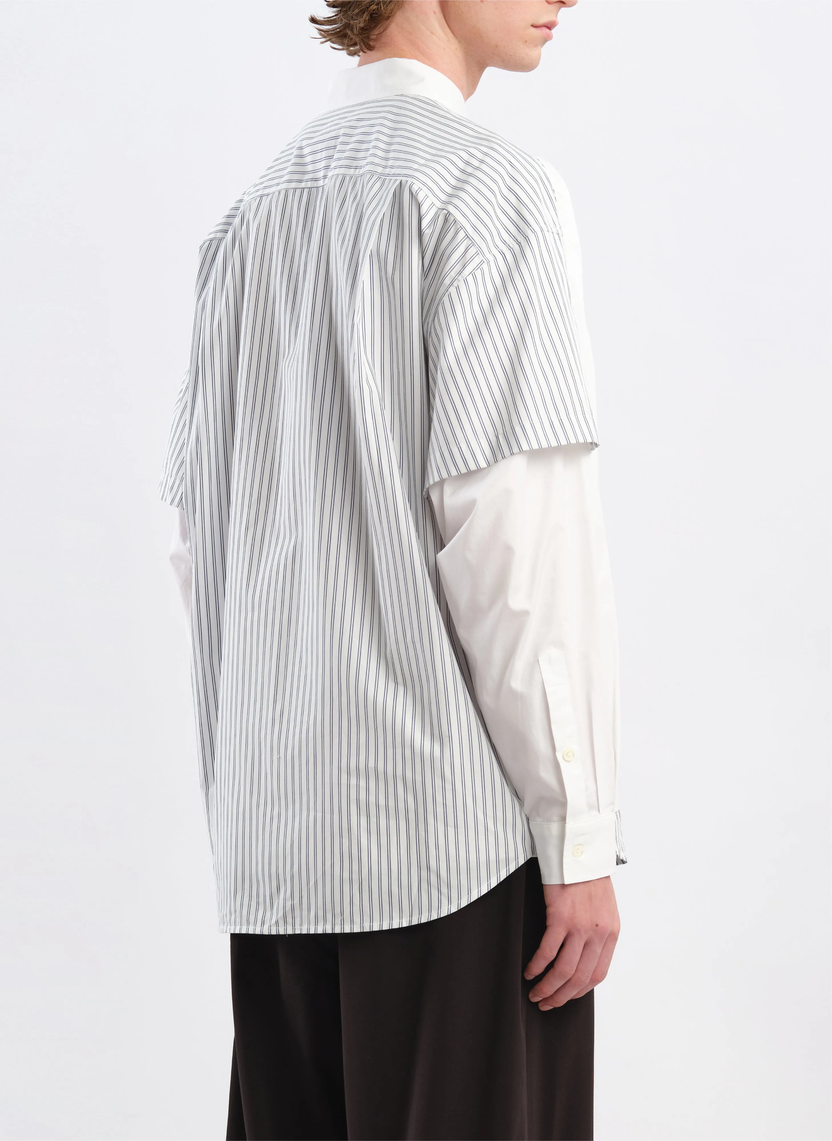 60s Cotton typewriter Blocking Shirt