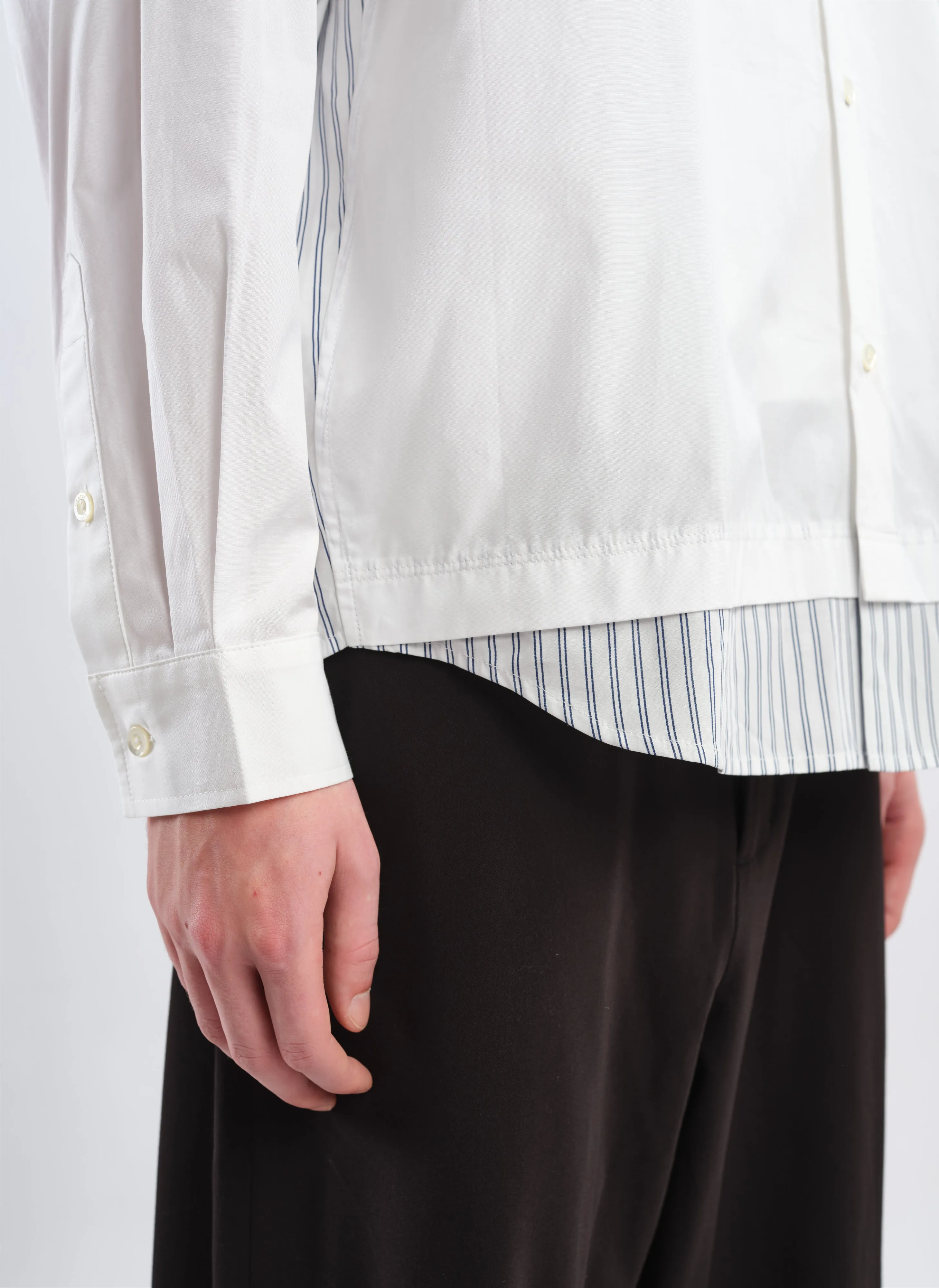 60s Cotton typewriter Blocking Shirt