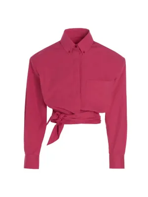 Alexandre Vauthier Tie-Waist Cropped Shirt