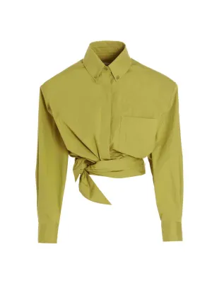 Alexandre Vauthier Tie-Waist Cropped Shirt