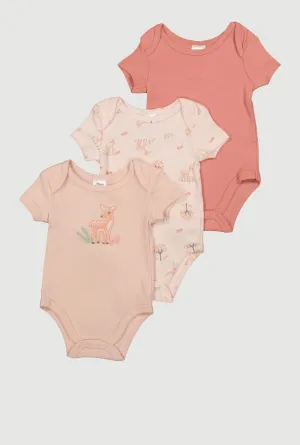 Baby Girls 0-9M Deer Graphic Bodysuits