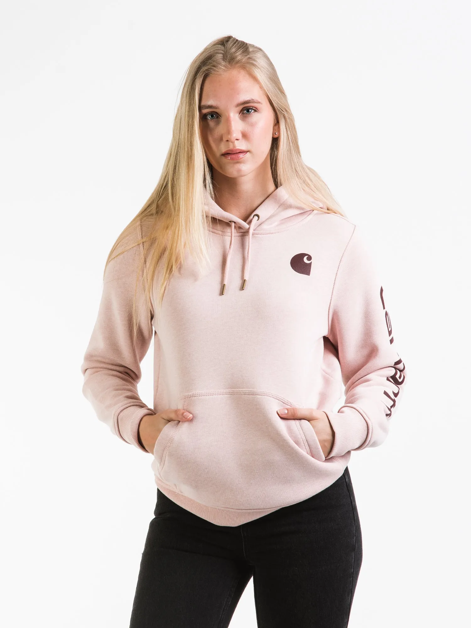 CARHARTT LOGO SLEEVE PULL OVER HOODIE - CLEARANCE