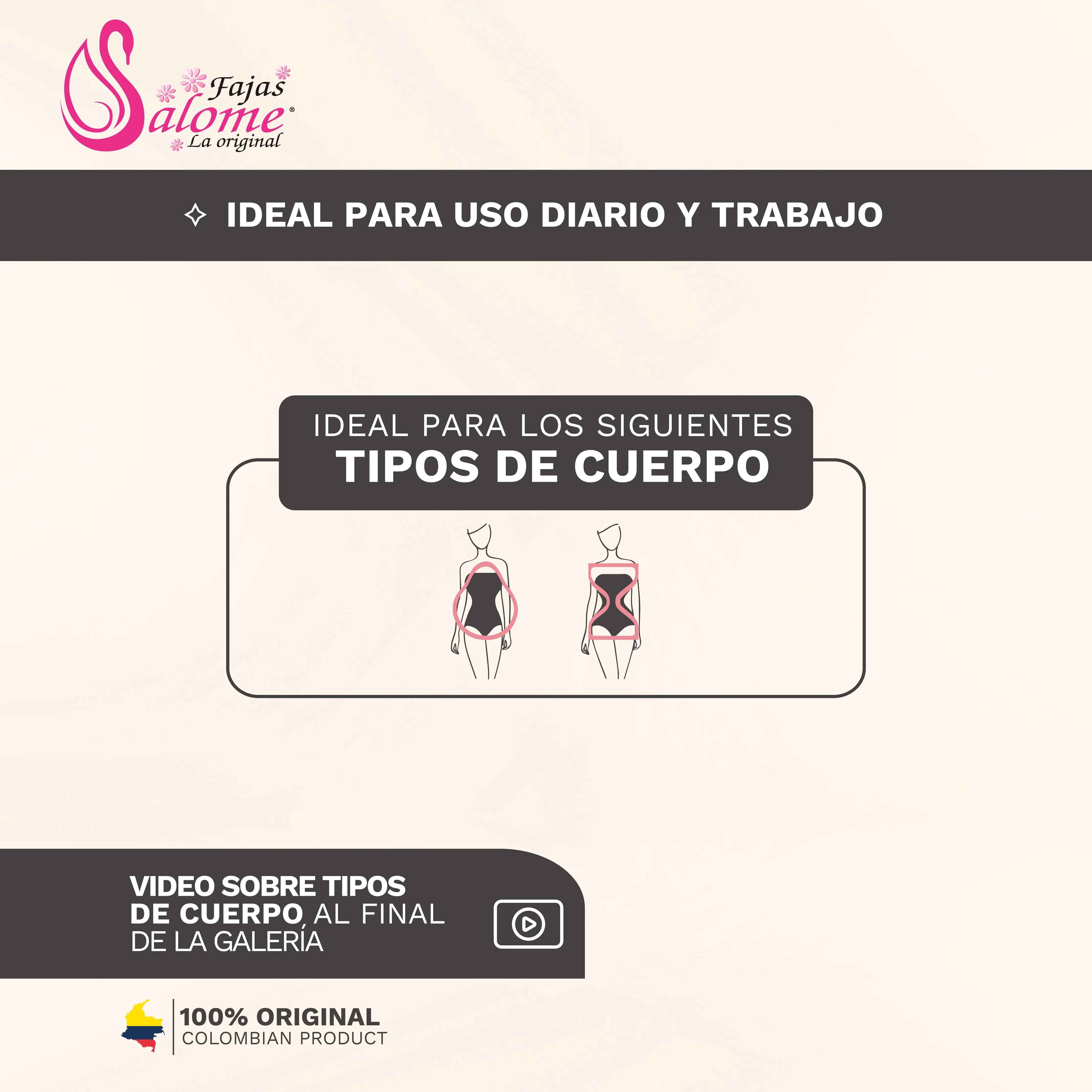 Daily Use Best Everyday and Special Event Shapewear Butt-lifting, No straps  & Upper silicone band Fajas Salome 0218