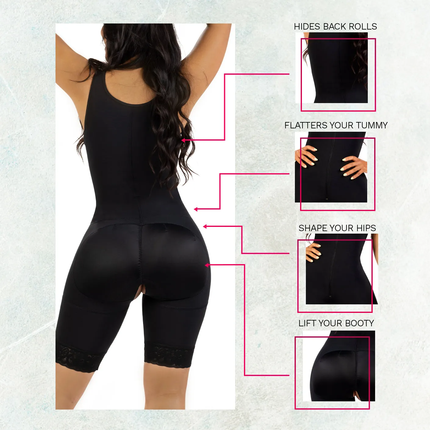 Daily Use Shapewear for Women Bum Lifter Tummy Control Mid Thigh Faja Bling Shapers 098BF