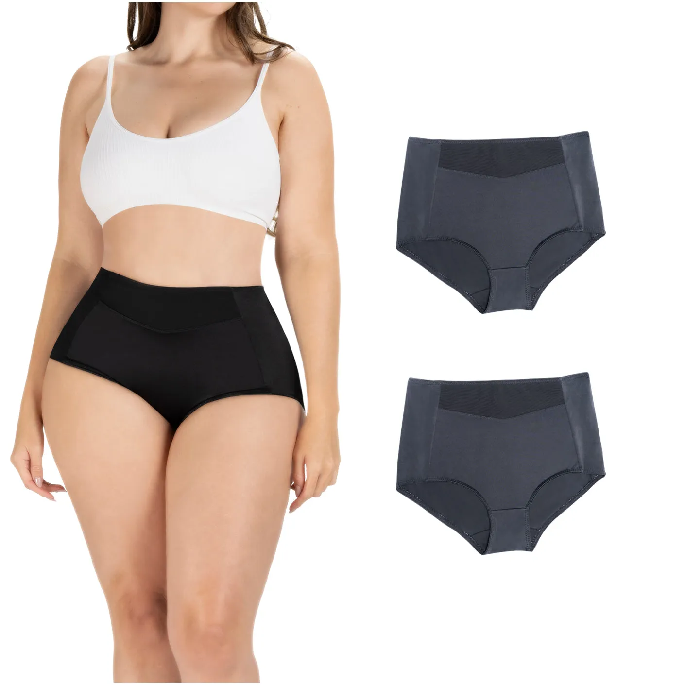 Daily Use Under Wear 2-Pack Seamless Slim Panties Shapewear High Waist Sonryse SP645NC