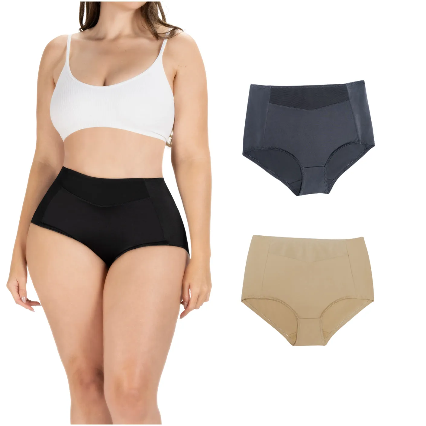 Daily Use Under Wear 2-Pack Seamless Slim Panties Shapewear High Waist Sonryse SP645NC