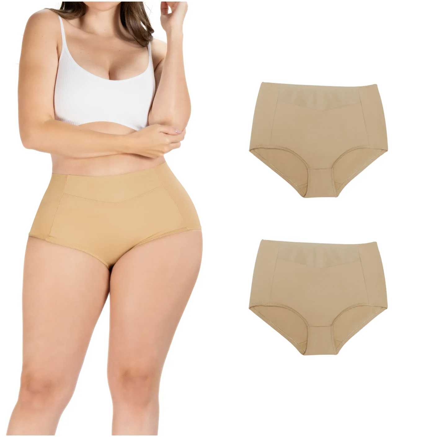 Daily Use Under Wear 2-Pack Seamless Slim Panties Shapewear High Waist Sonryse SP645NC