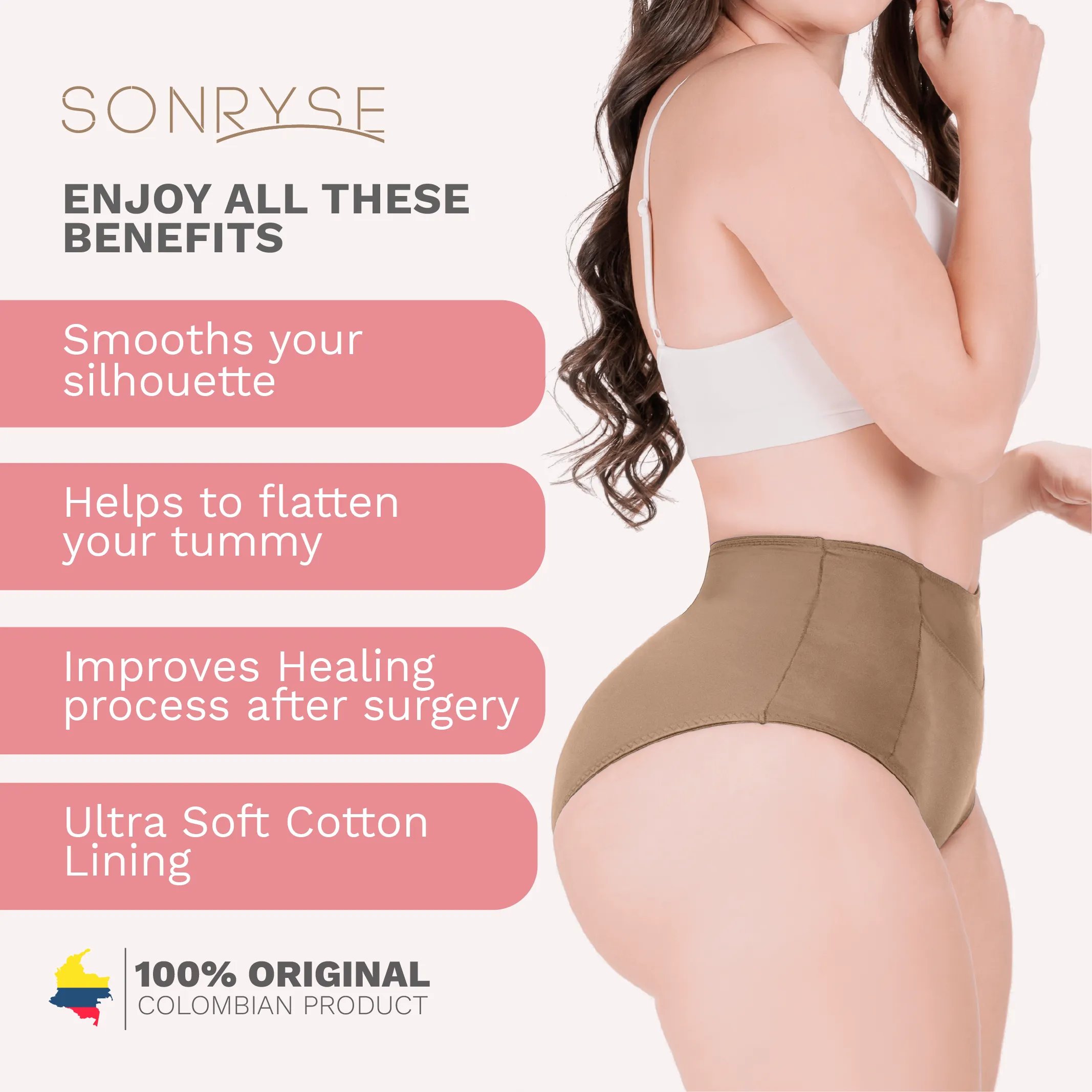 Daily Use Under Wear 2-Pack Seamless Slim Panties Shapewear High Waist Sonryse SP645NC