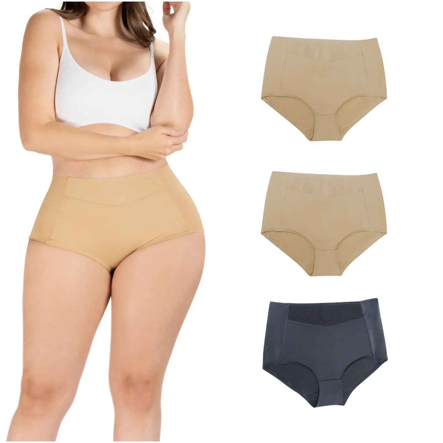 Daily Use Under Wear 3-Pack Seamless Slim Panties Shapewear High Waist Sonryse SP645NC