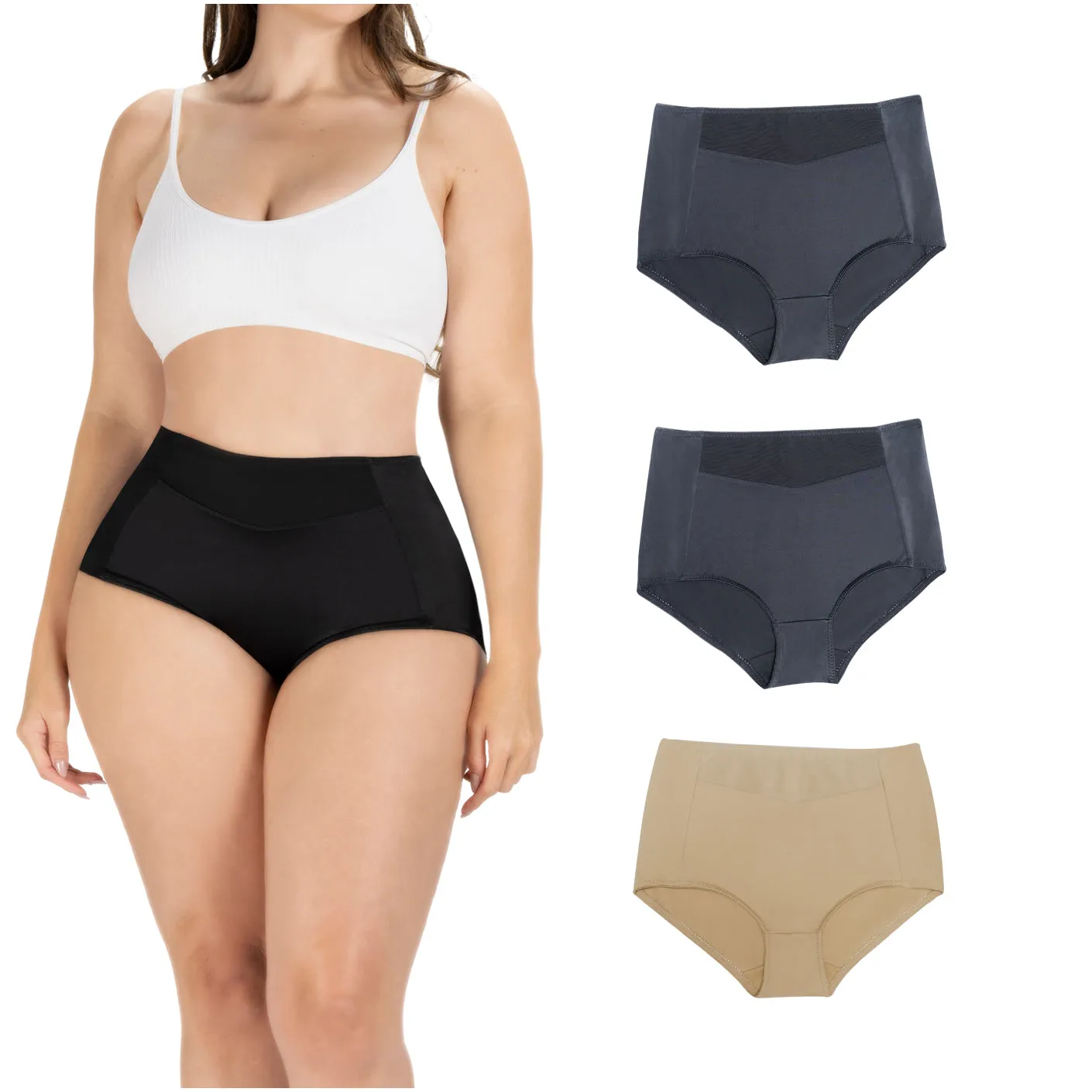 Daily Use Under Wear 3-Pack Seamless Slim Panties Shapewear High Waist Sonryse SP645NC