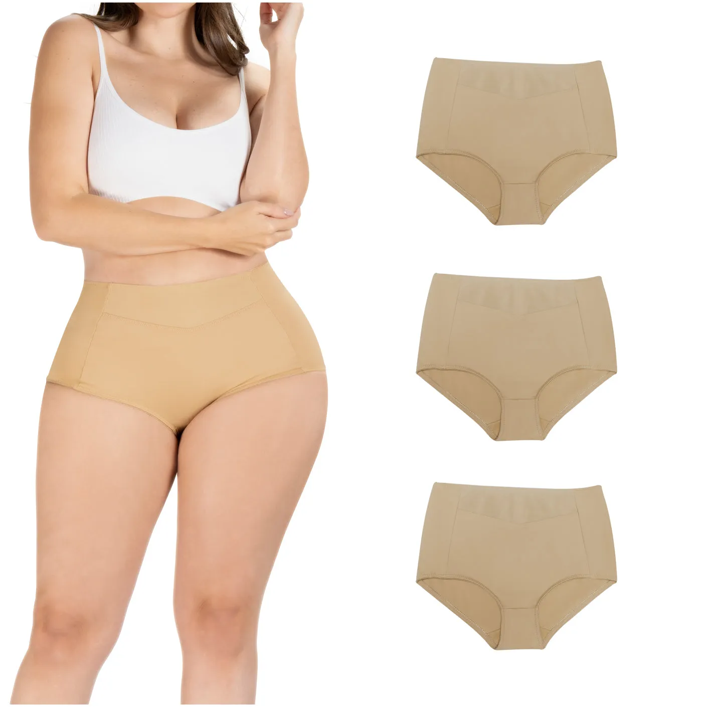 Daily Use Under Wear 3-Pack Seamless Slim Panties Shapewear High Waist Sonryse SP645NC