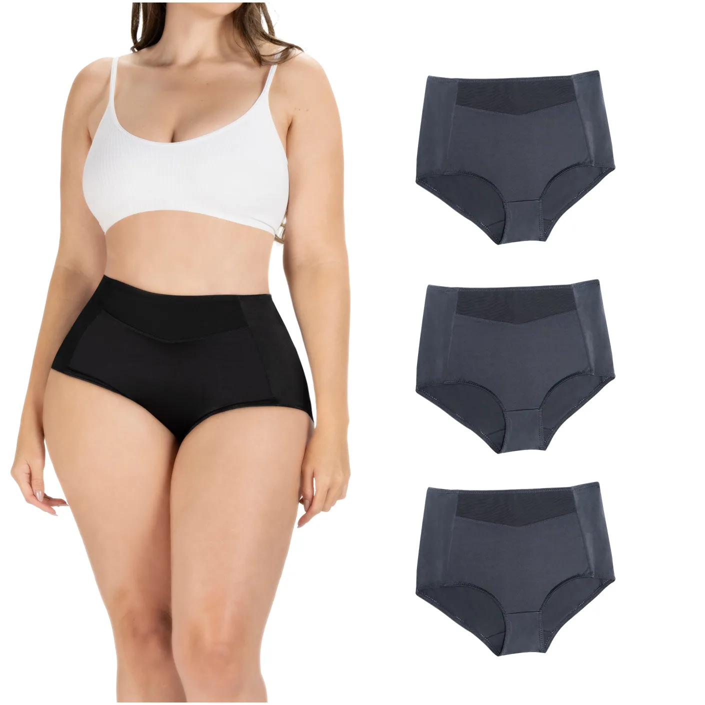 Daily Use Under Wear 3-Pack Seamless Slim Panties Shapewear High Waist Sonryse SP645NC