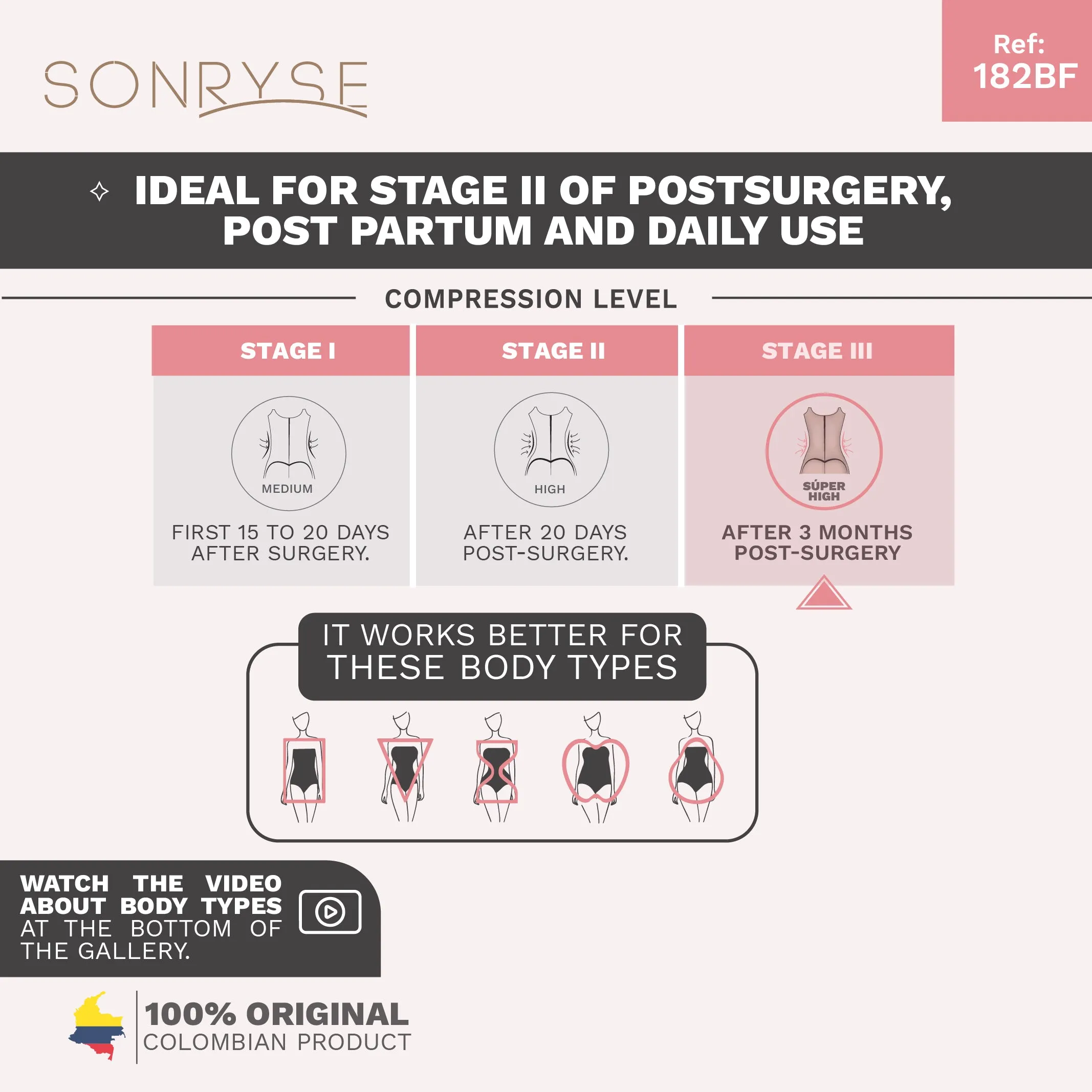 Daily Use Under Wear Extra high waistl & Medium-high compression Sonryse 182BF