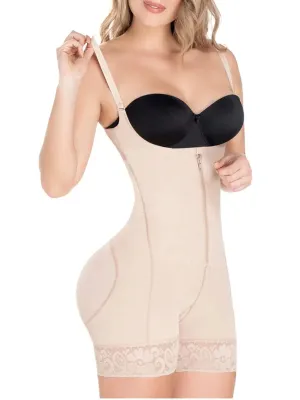 Diane & Geordi 2396 | Open Bust Mid Thigh Postpartum Compression Shapewear | Girdle after Pregnancy & Butt Lifting Body Shaper for Daily Use | Powernet