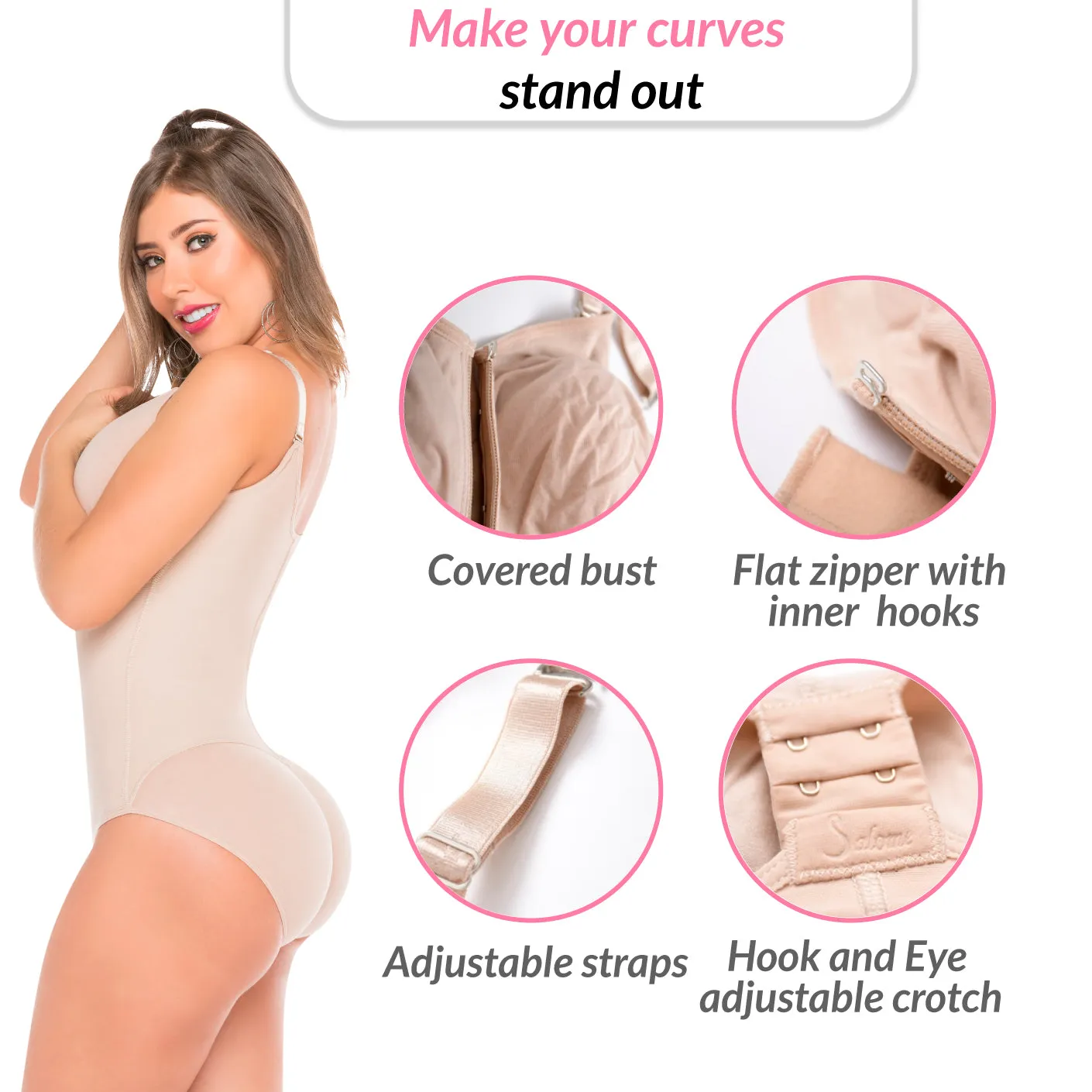 Everyday Use Shapewear for Women Built-in bra & Low Back Body Shaper Fajas Salome 0420