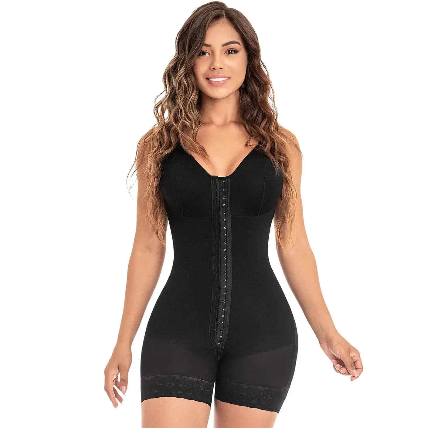 Fajas MYD 0029 | Mid-Thigh Body Shaper for Women – High Compression Powernet Shapewear