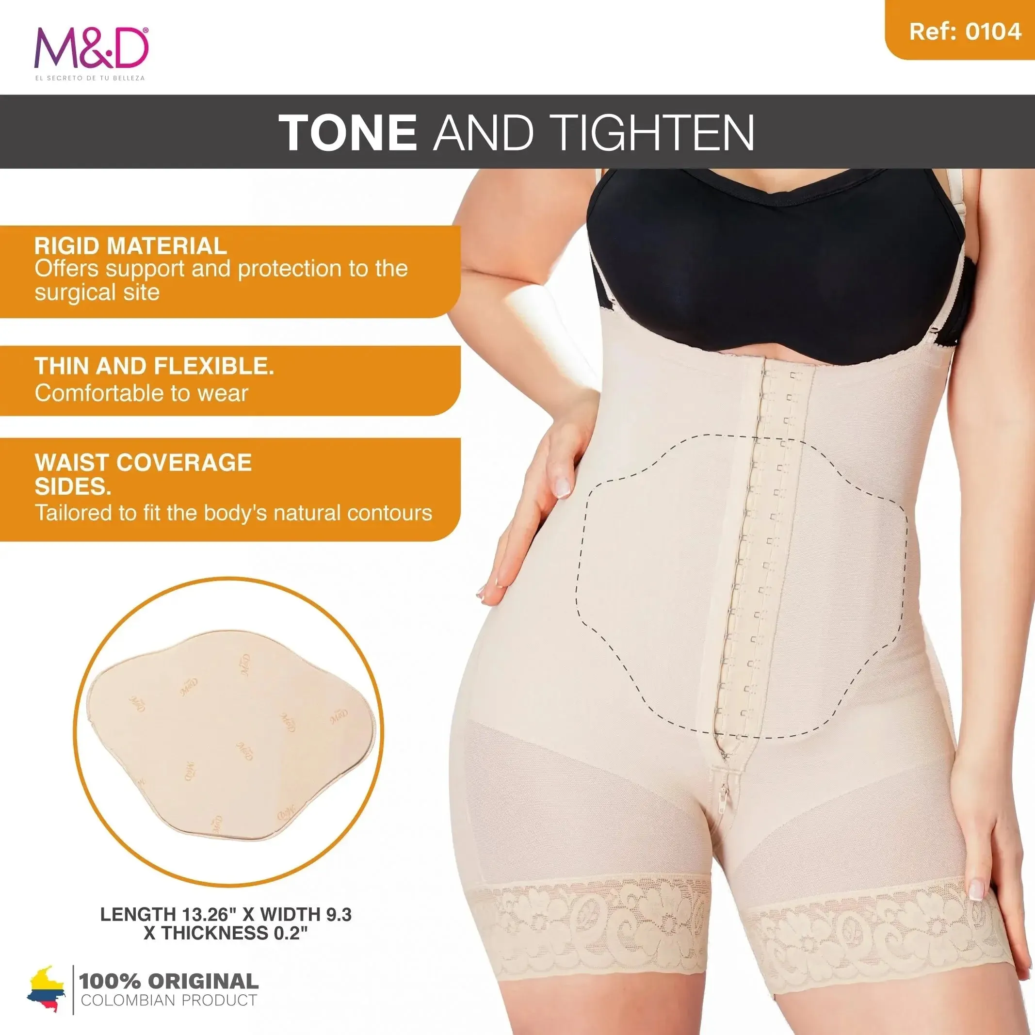 Fajas MYD 0104 - Abdominal Compression Board for Liposuction & Tummy Tuck Recovery