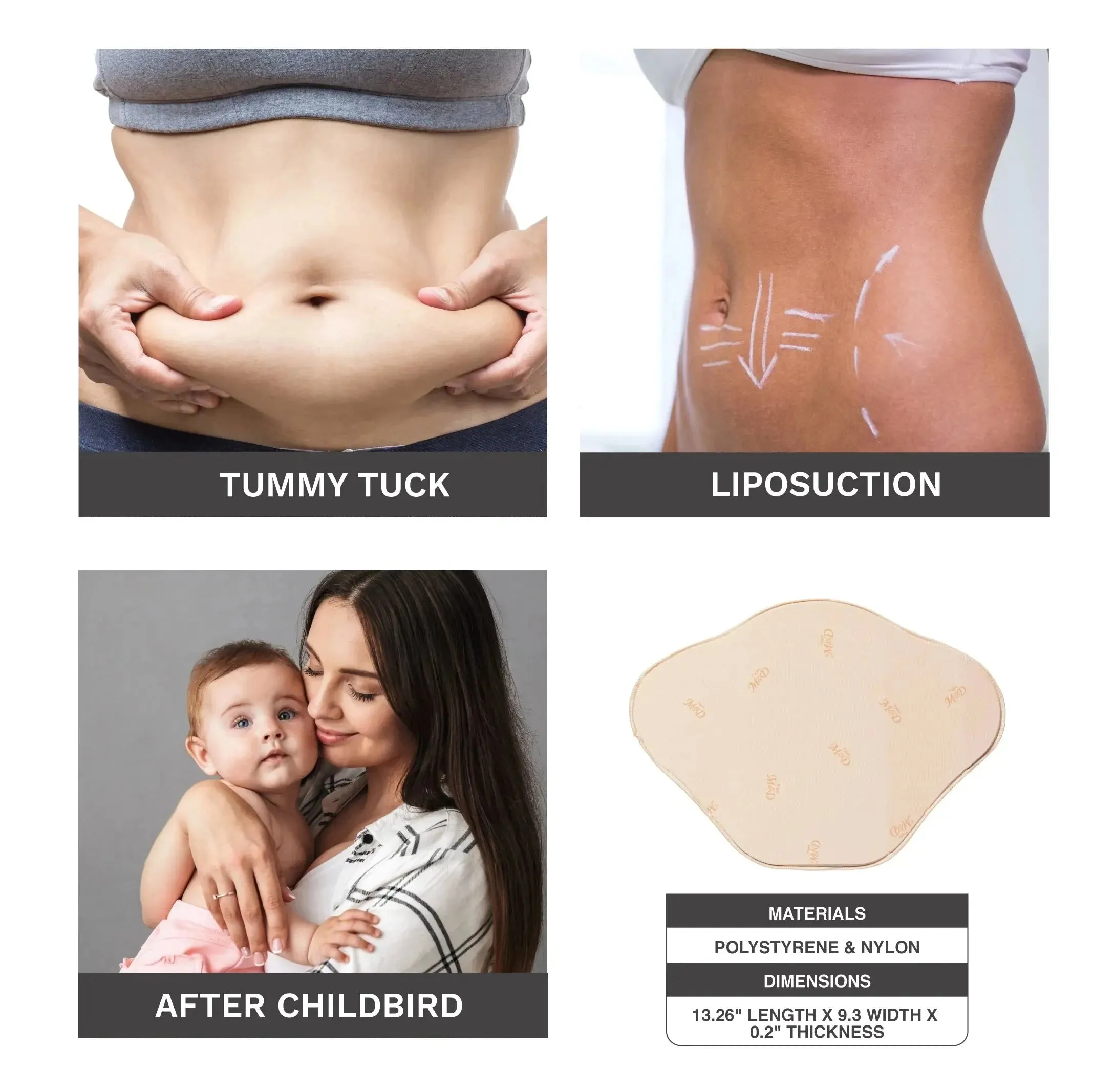 Fajas MYD 0104 - Abdominal Compression Board for Liposuction & Tummy Tuck Recovery