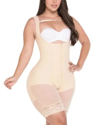 Fajas MYD 0485 | Fajas Colombianas Post Surgery Mid Thigh Shapewear Bodysuit for Guitar and Hourglass Body Types