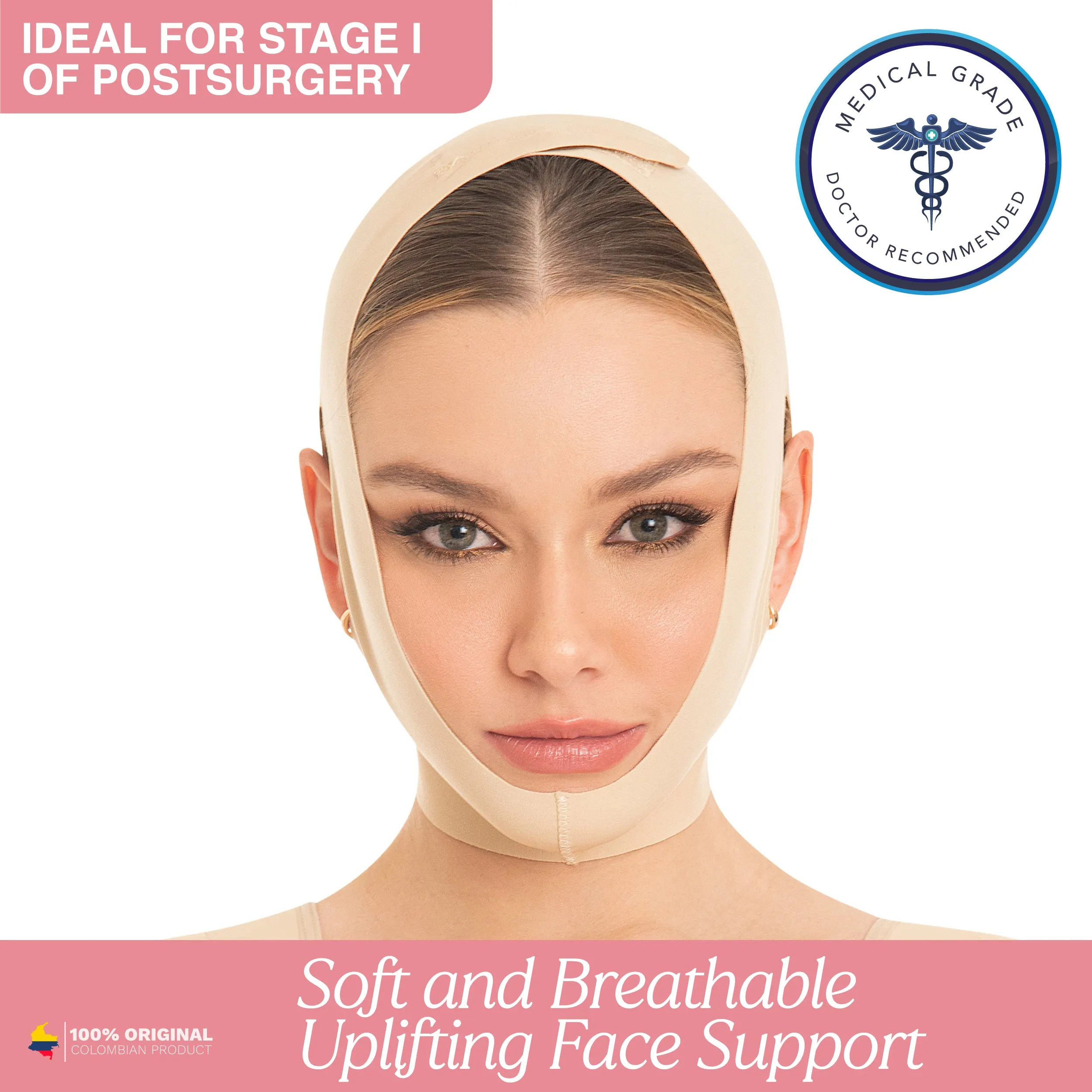 Fajas MYD 0810 Post Surgical Chin Compression Strap for Women