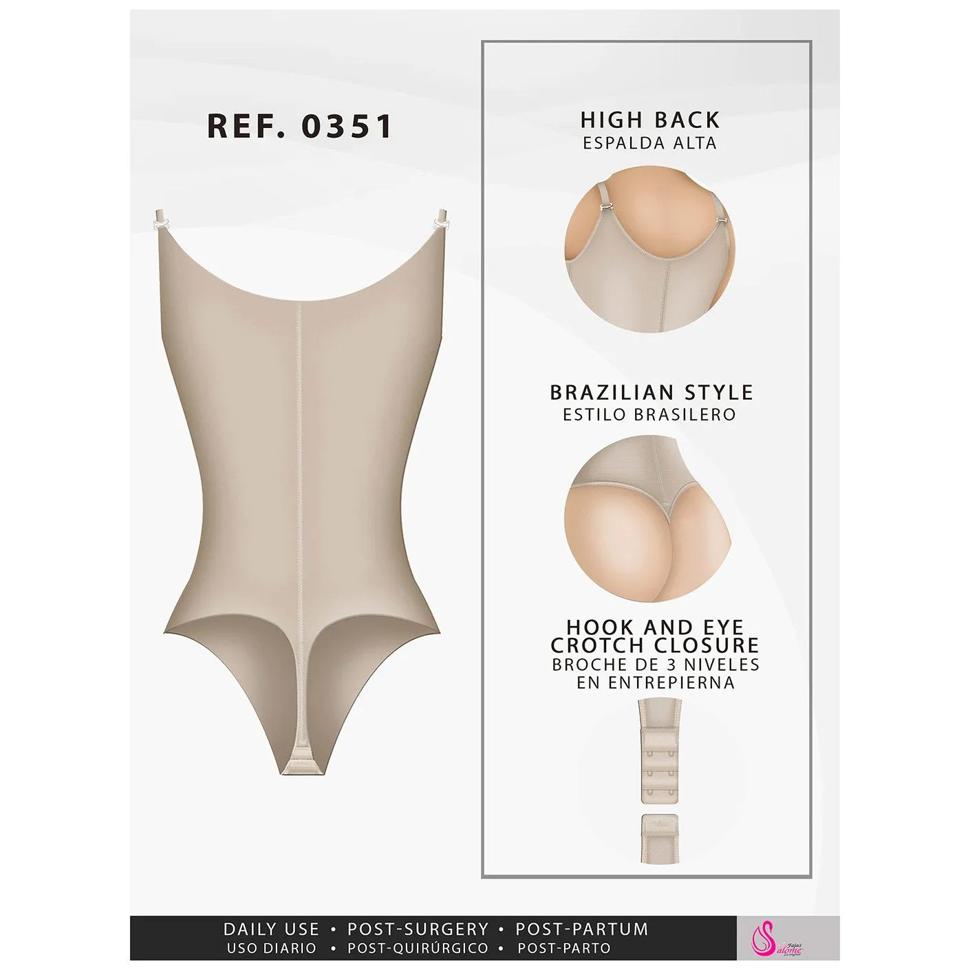 Fajas Salome 0351 | Fajas Salome Thong Body Shaper