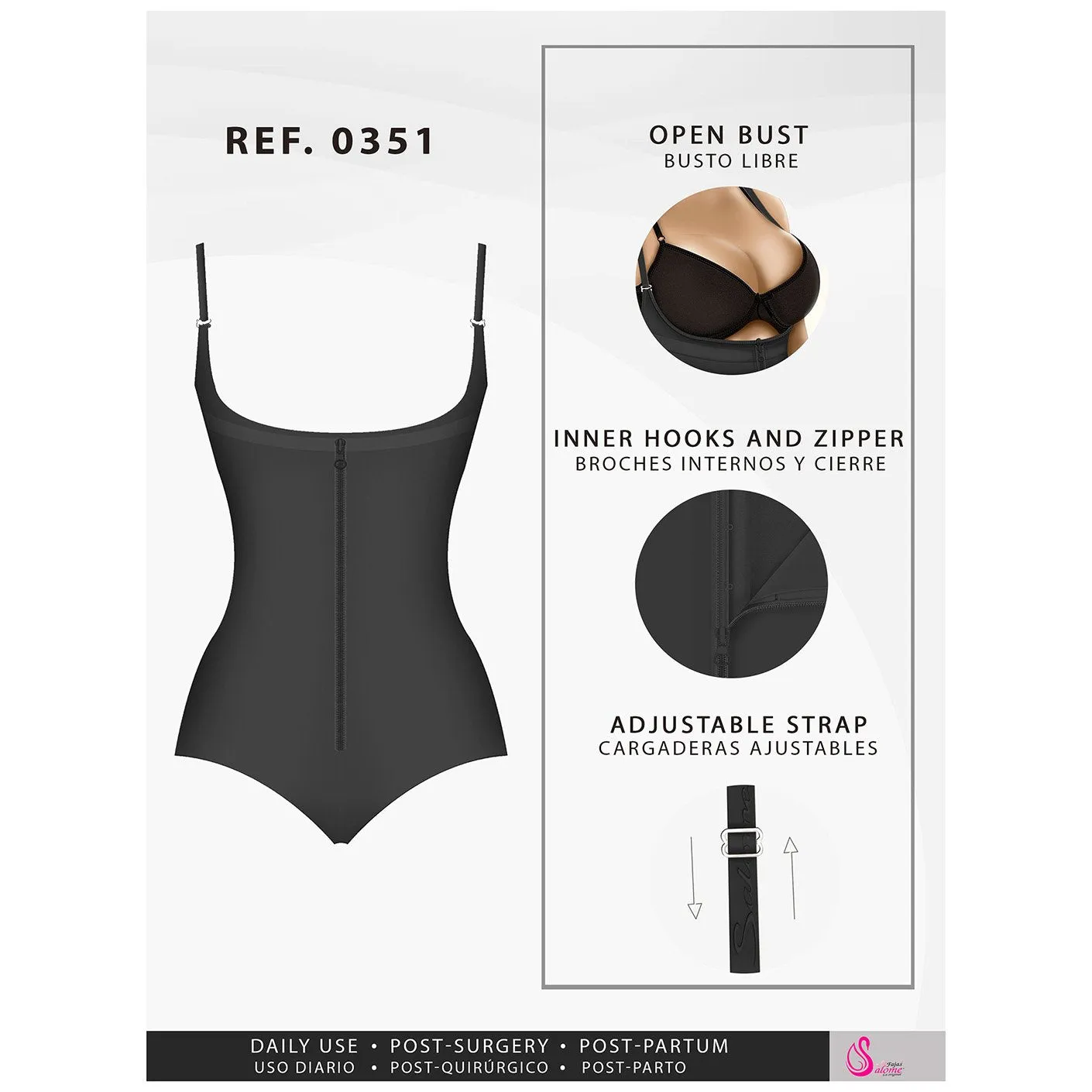 Fajas Salome 0351 | Fajas Salome Thong Body Shaper