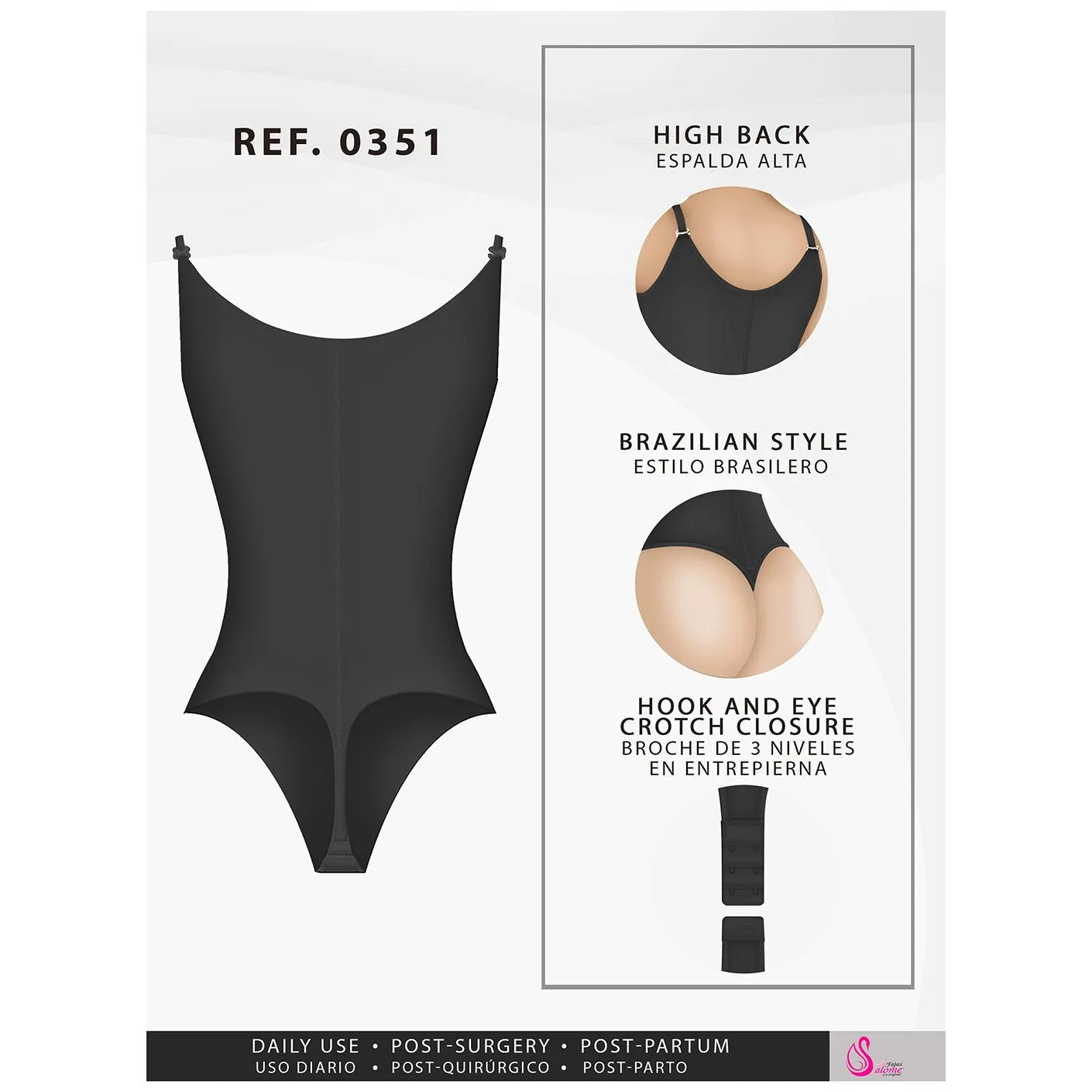 Fajas Salome 0351 | Fajas Salome Thong Body Shaper