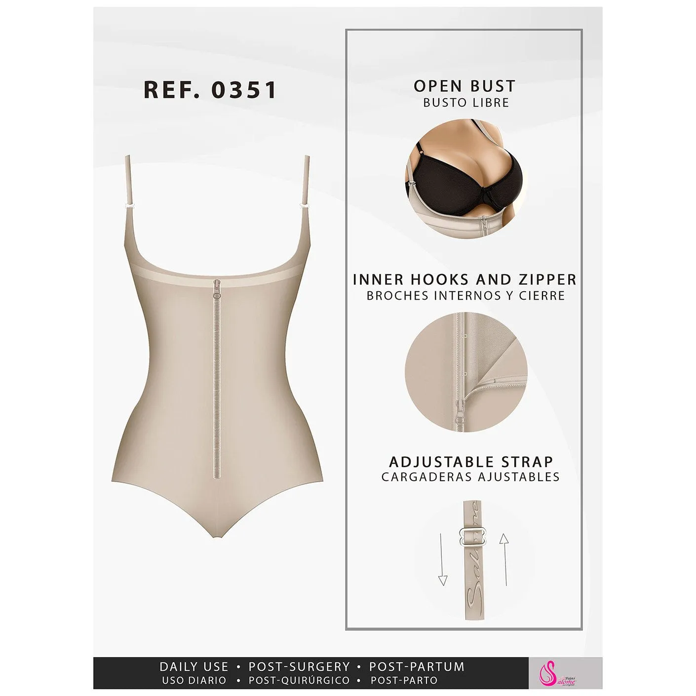 Fajas Salome 0351 | Fajas Salome Thong Body Shaper