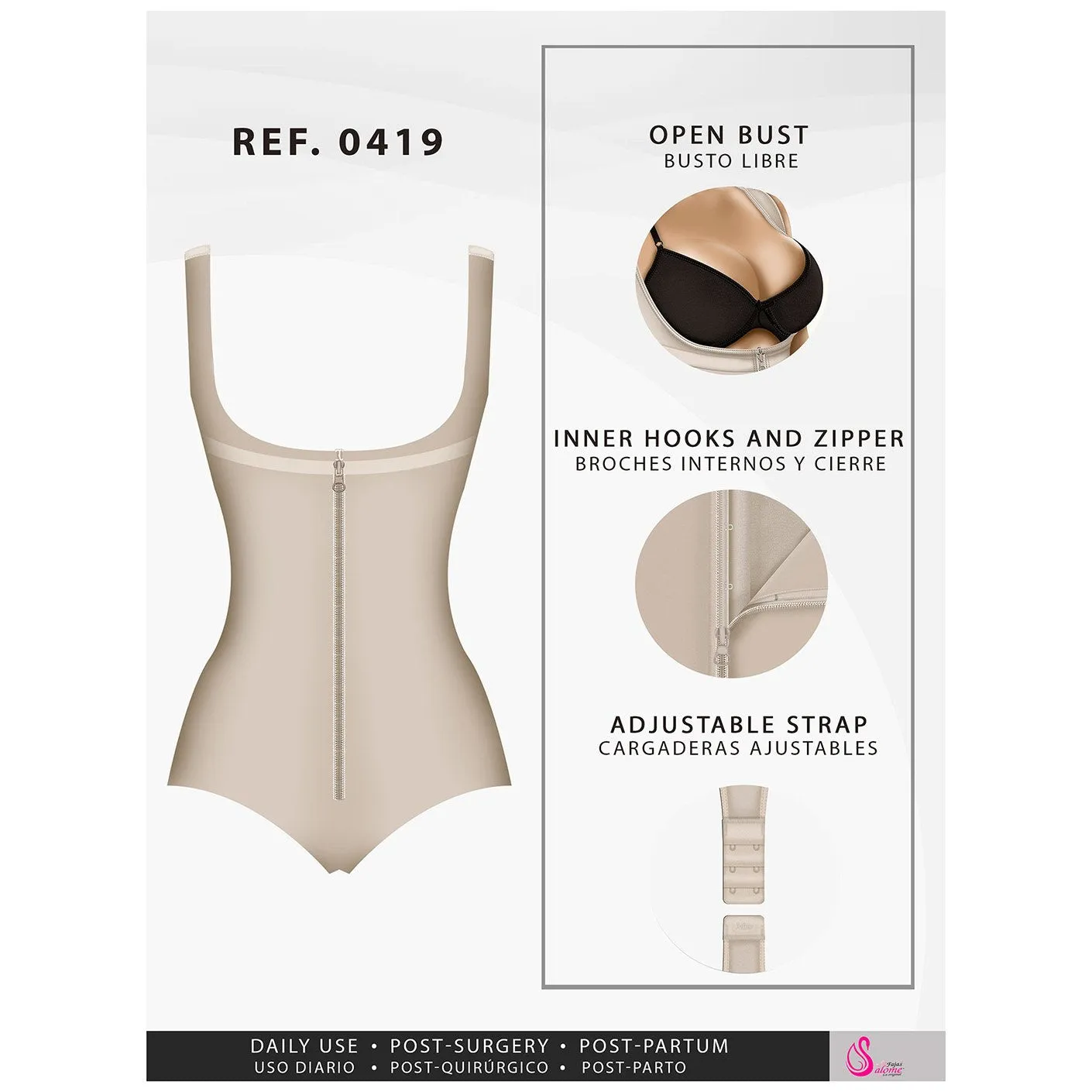 Fajas Salome 0419 | Shapewear Girdle with Butt Lifting & Tummy Control | Body Shaper for Daily Use