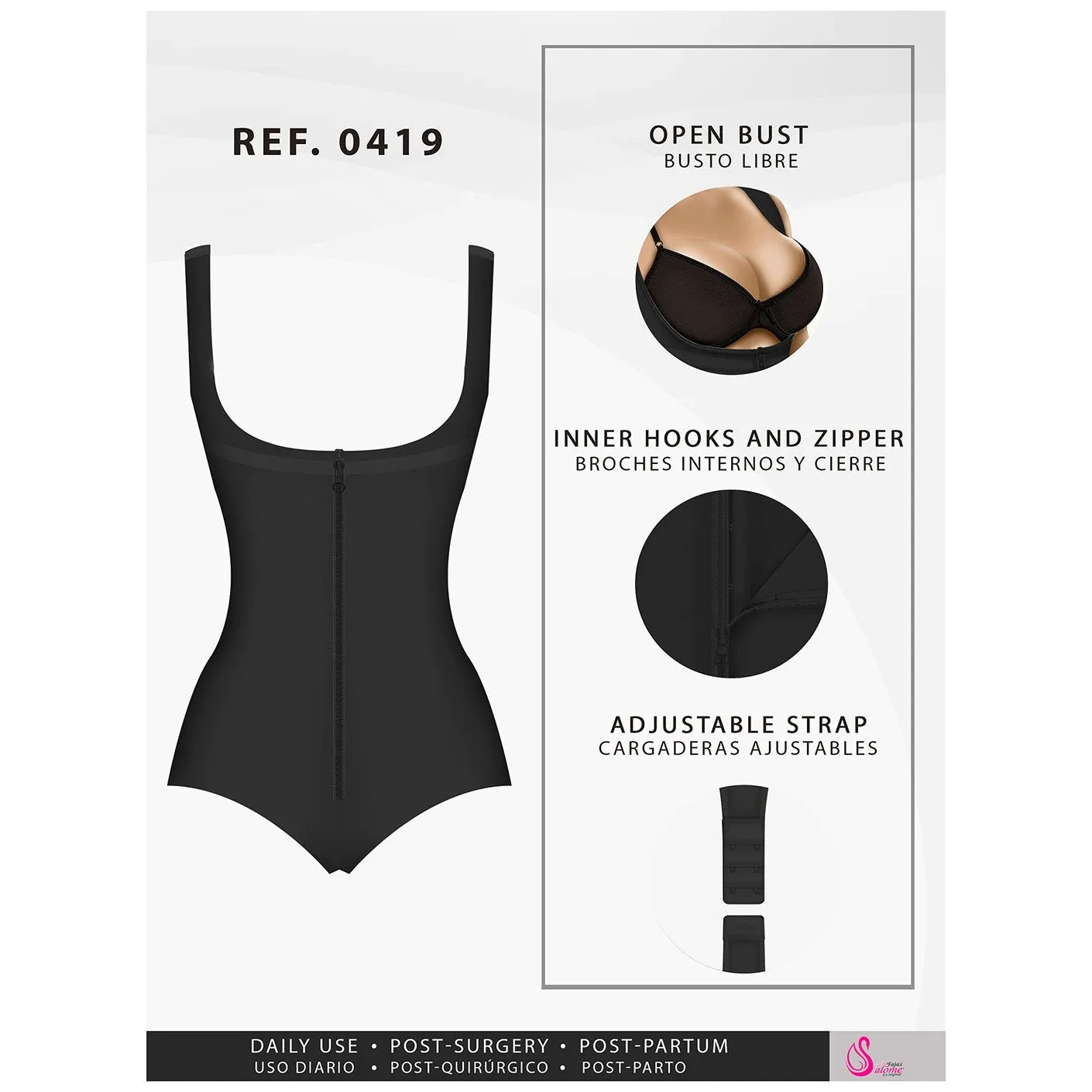 Fajas Salome 0419 | Shapewear Girdle with Butt Lifting & Tummy Control | Body Shaper for Daily Use