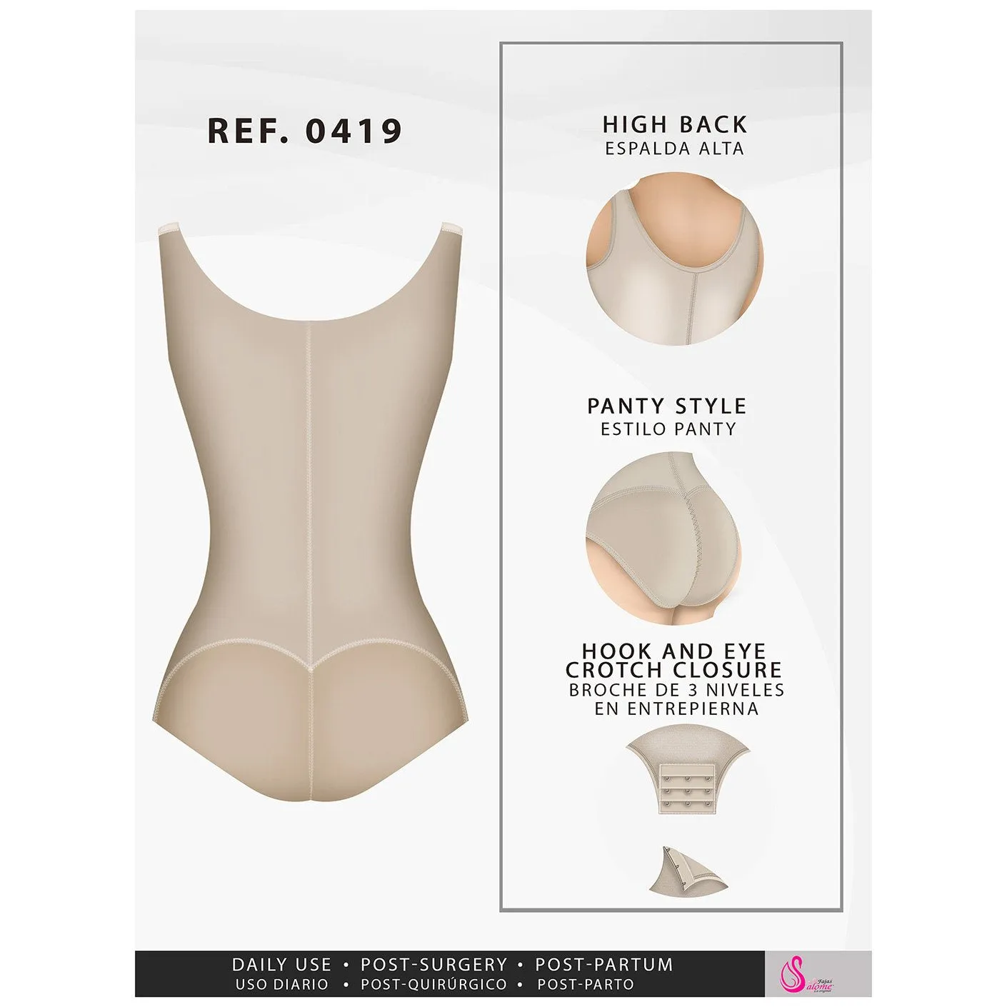 Fajas Salome 0419 | Shapewear Girdle with Butt Lifting & Tummy Control | Body Shaper for Daily Use