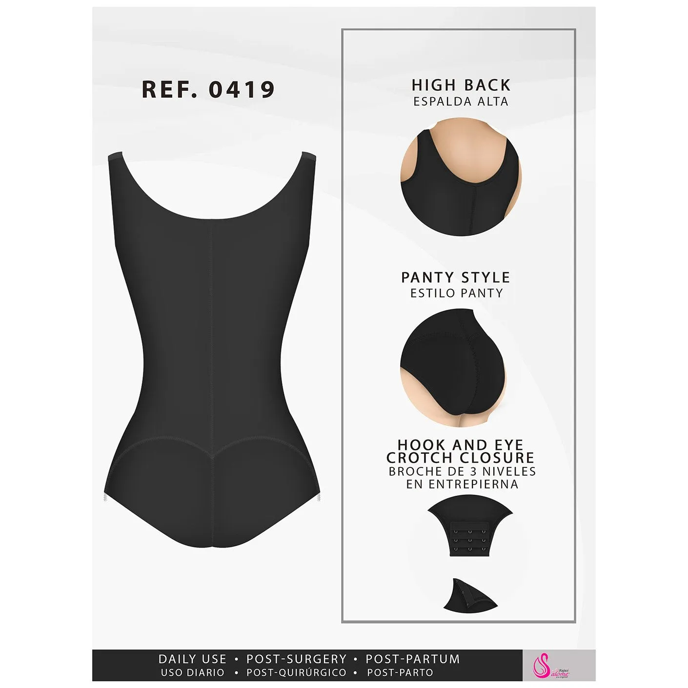 Fajas Salome 0419 | Shapewear Girdle with Butt Lifting & Tummy Control | Body Shaper for Daily Use