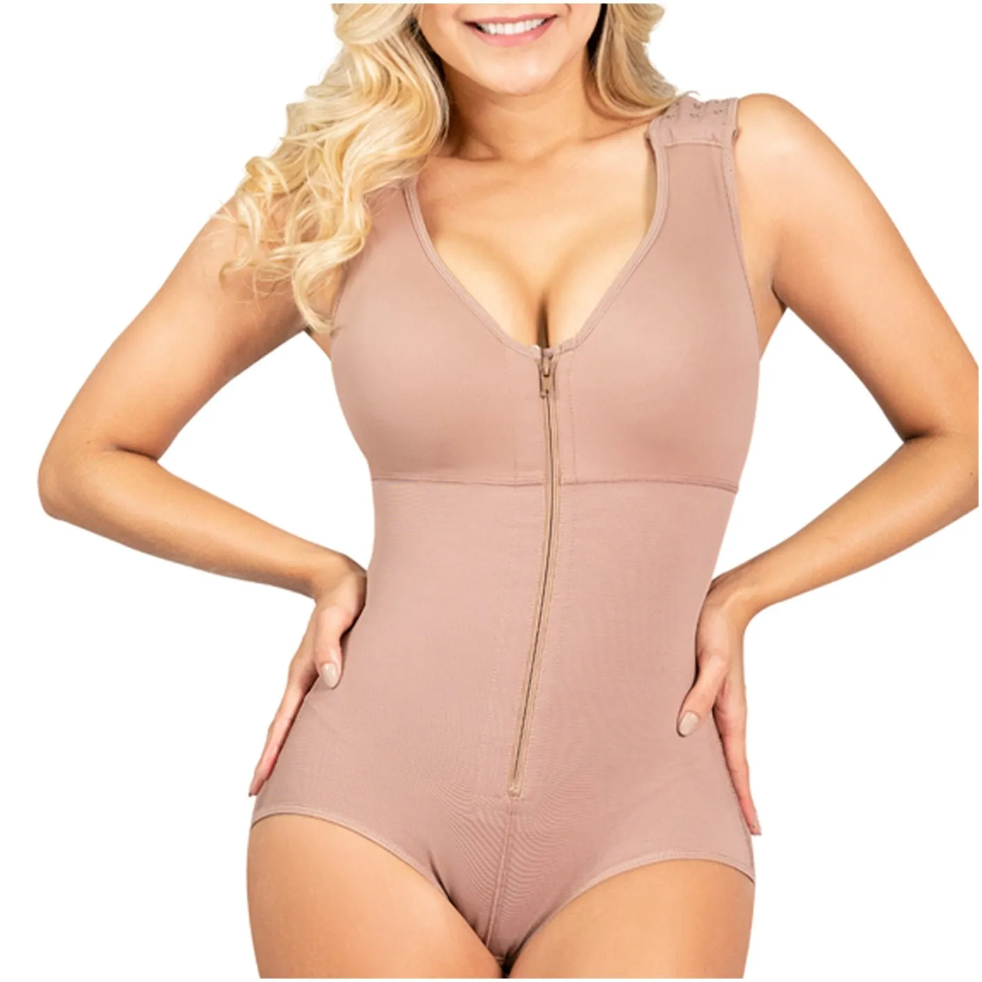 Fajas Sonryse 055ZF | Postpartum Shapewear Bodysuit with Built-in Bra | Everyday Use