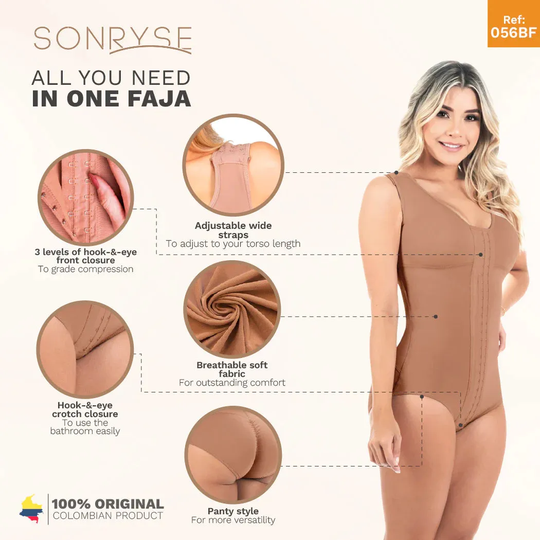 Fajas Sonryse 056BF | Colombian Postpartum Shapewear Bodysuit with Built-in Bra