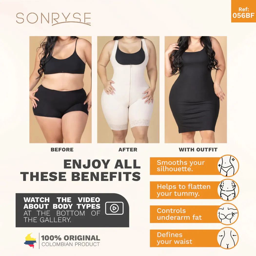Fajas Sonryse 056BF | Colombian Postpartum Shapewear Bodysuit with Built-in Bra