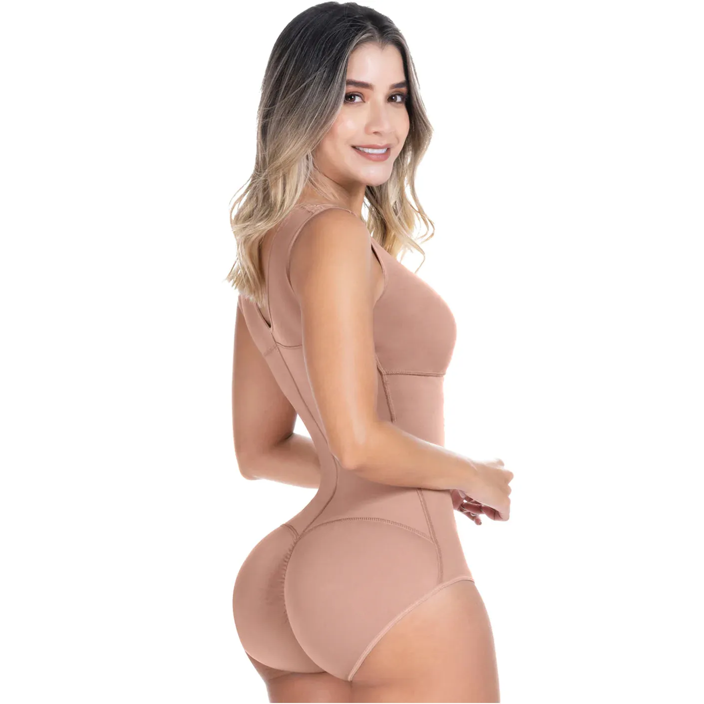 Fajas Sonryse 056BF | Colombian Postpartum Shapewear Bodysuit with Built-in Bra