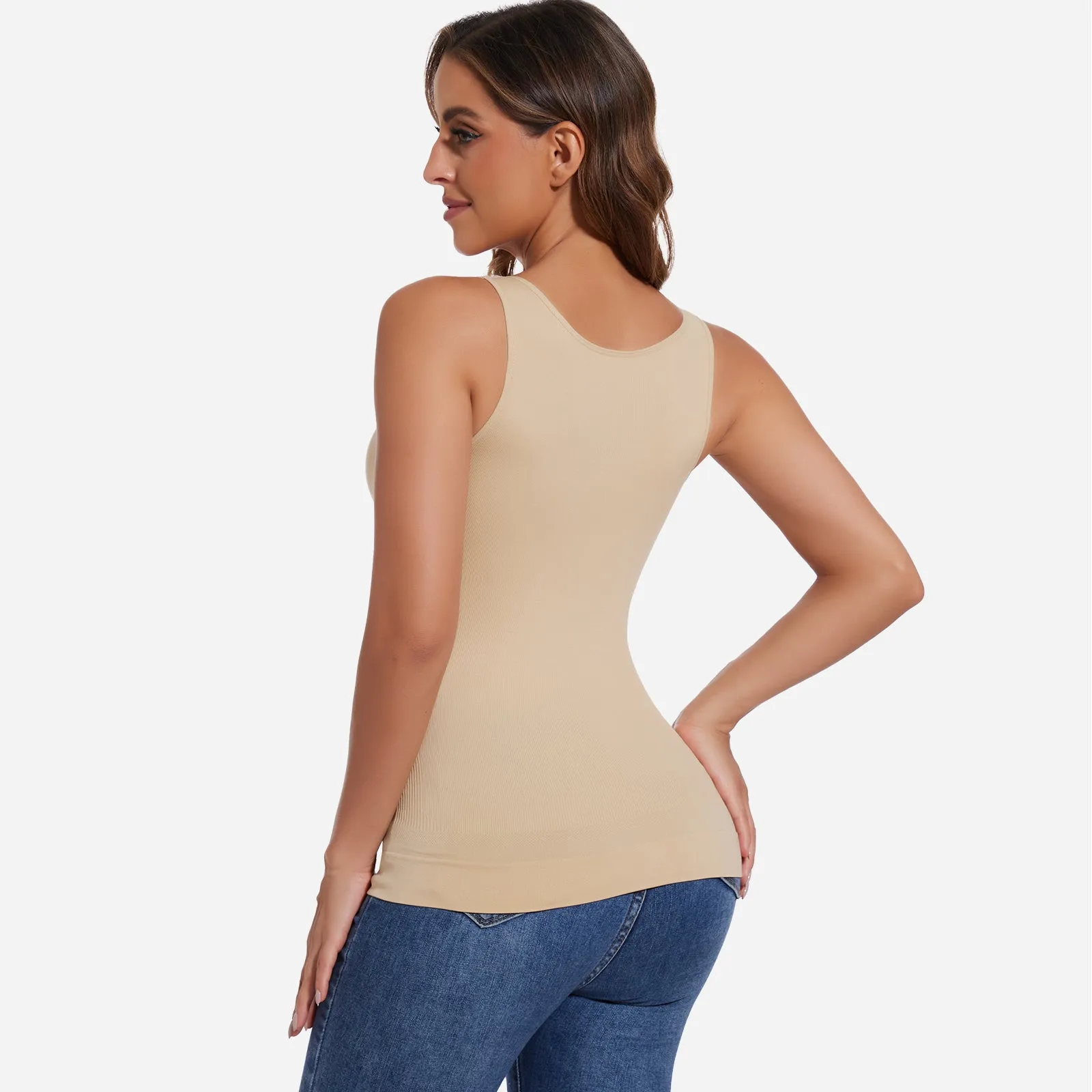 Joyshaper V-Neck Seamless Shapewear Tank With Padded Bra