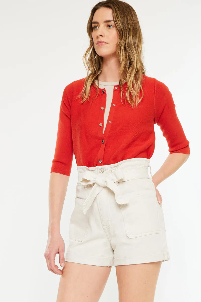 Laquell Ultra High Rise Belted Paperbag Shorts