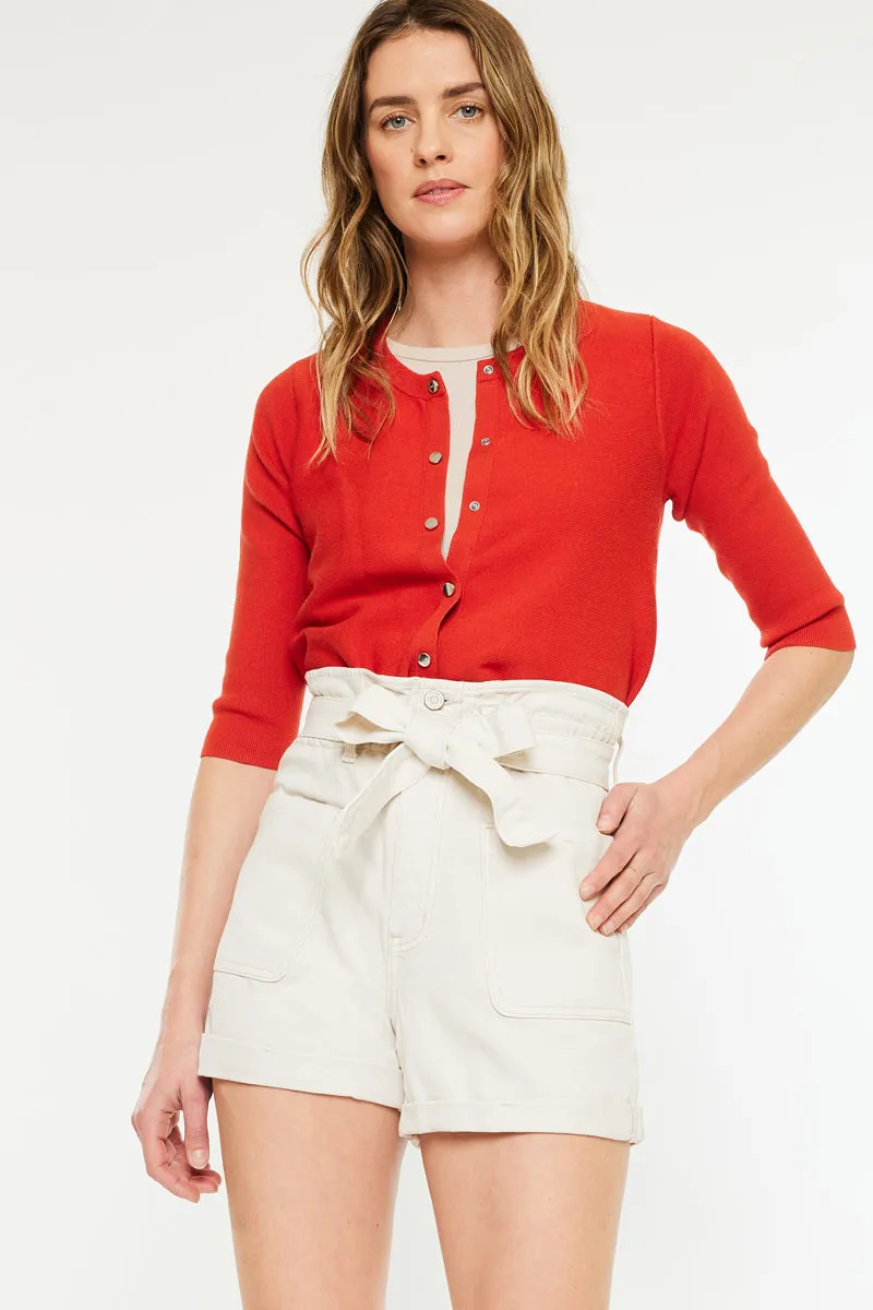 Laquell Ultra High Rise Belted Paperbag Shorts