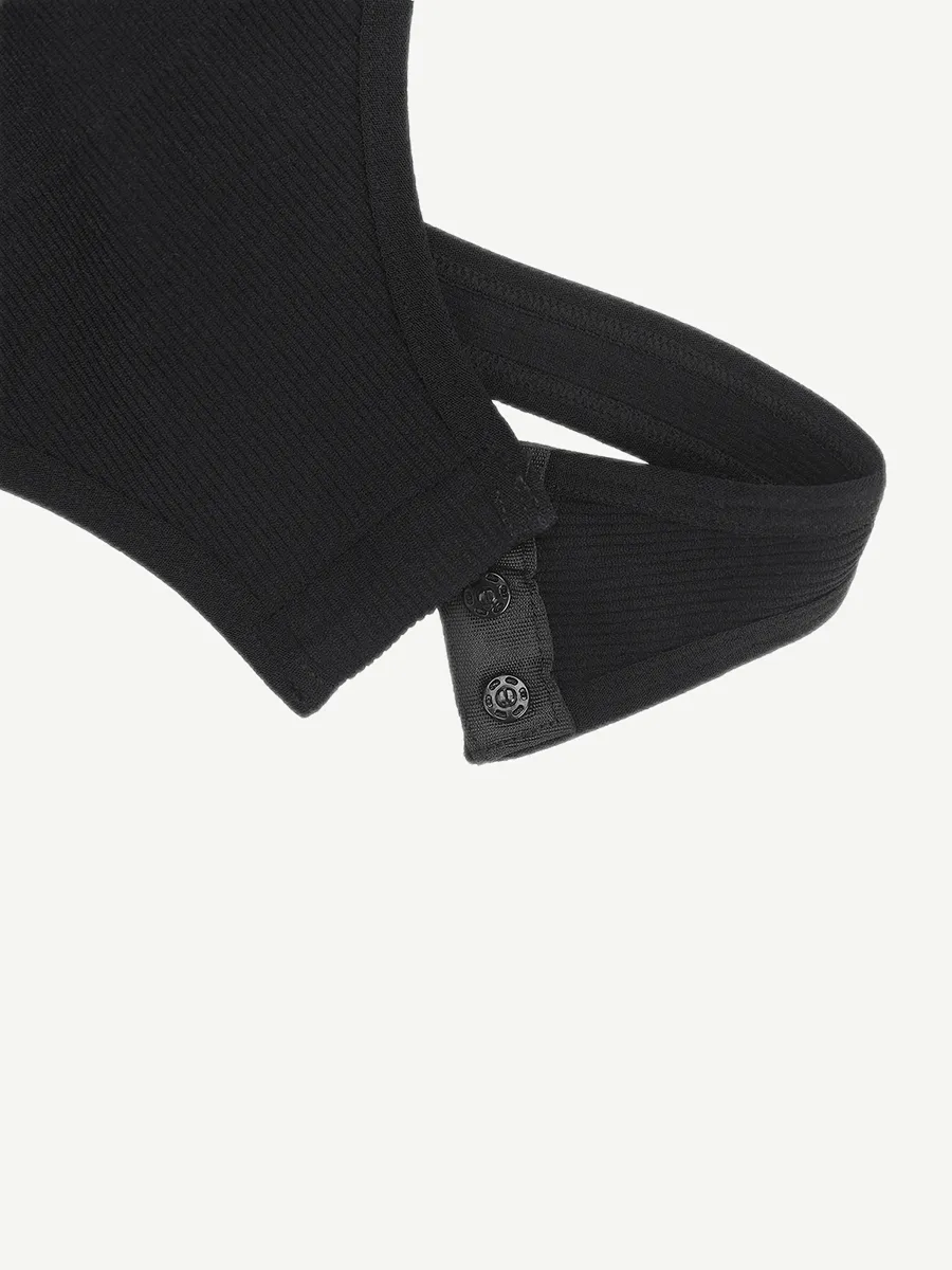 Long Sleeved V-neck Waist Shaping Tummy Control Seamless Bodysuit
