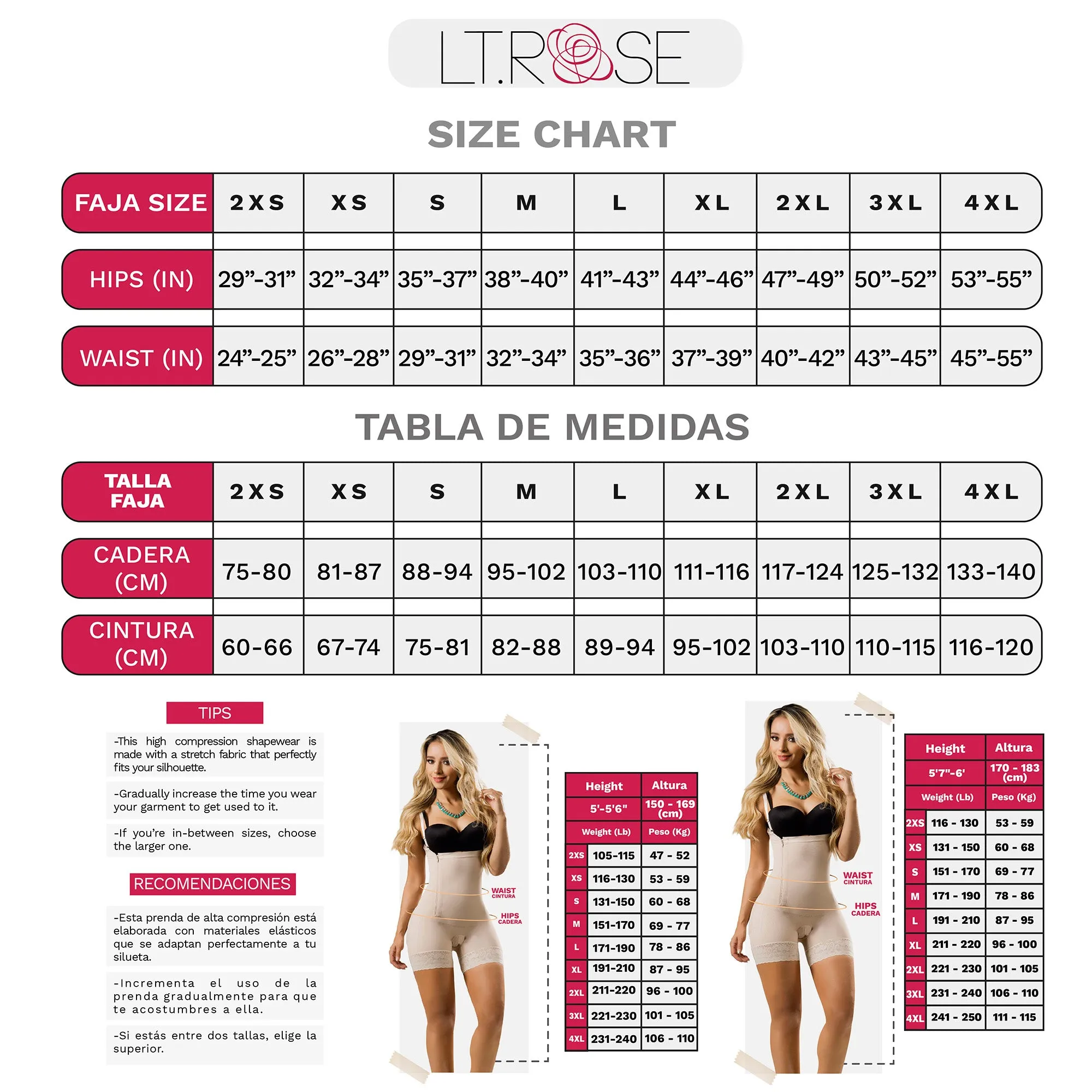 LT. Rose 1009 | Waist Cincher Colombian Fajas for Women