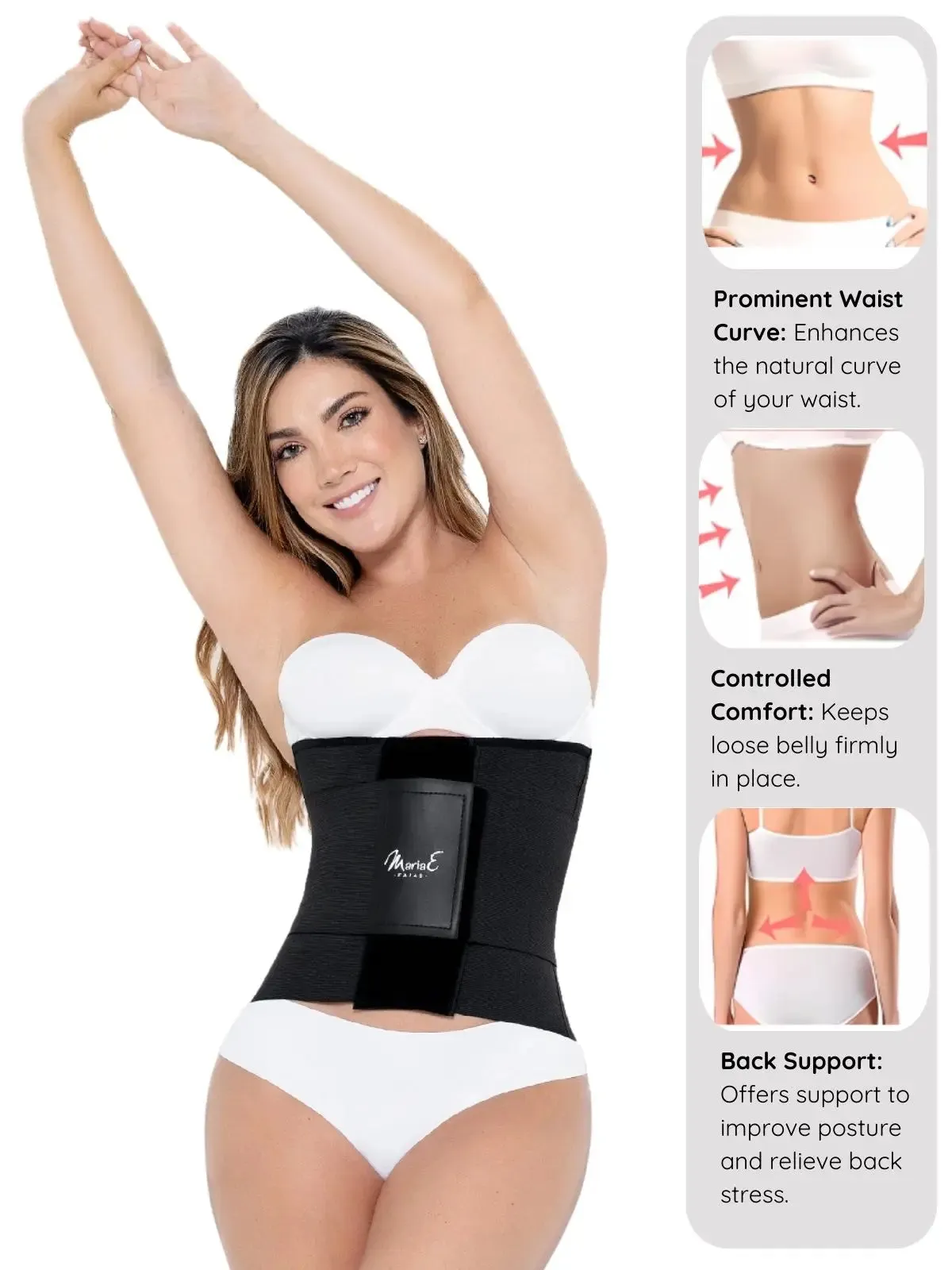 Maria E Triple-Strap Adjustable Waist Trainer – For Workouts & Everyday Shaping