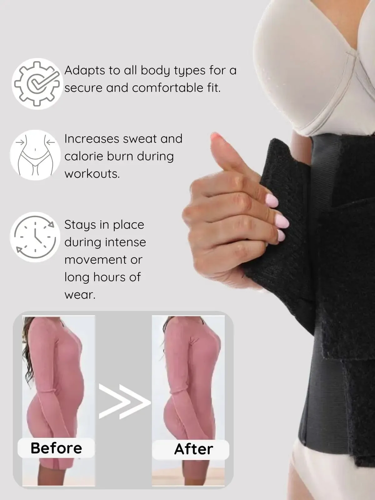 Maria E Triple-Strap Adjustable Waist Trainer – For Workouts & Everyday Shaping