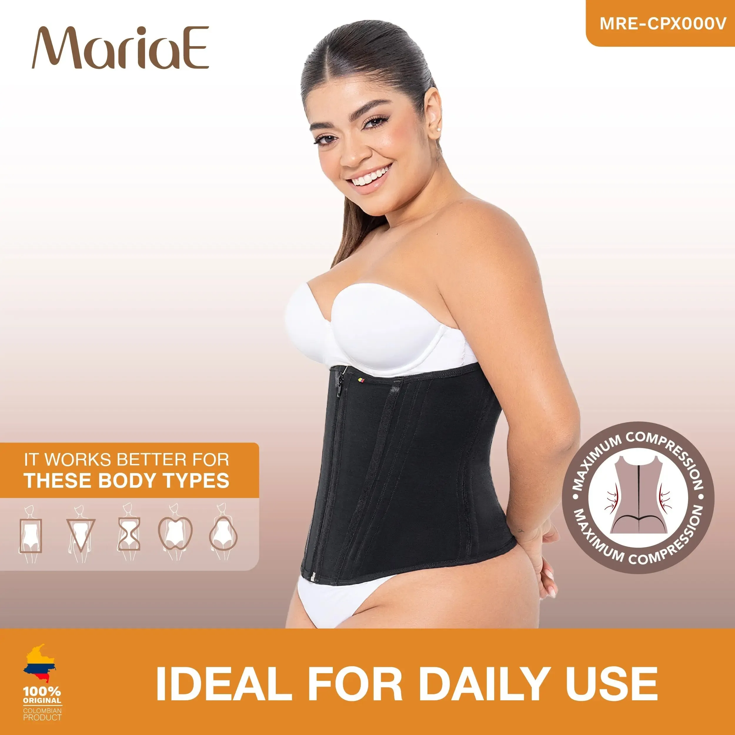 MARIAE CPX000V Fajas Colombianas – Waist Cincher for Women | High Compression Corset for Daily Use