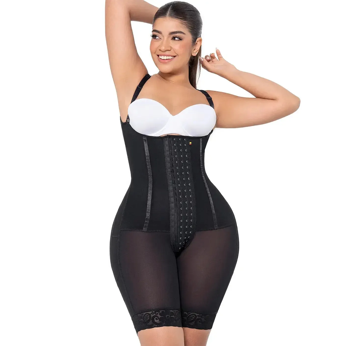 MARIAE RXC333V Fajas Colombianas – High Compression Bodysuit with Inner Elastic Bones | Daily Use & Body Sculpting Shapewear