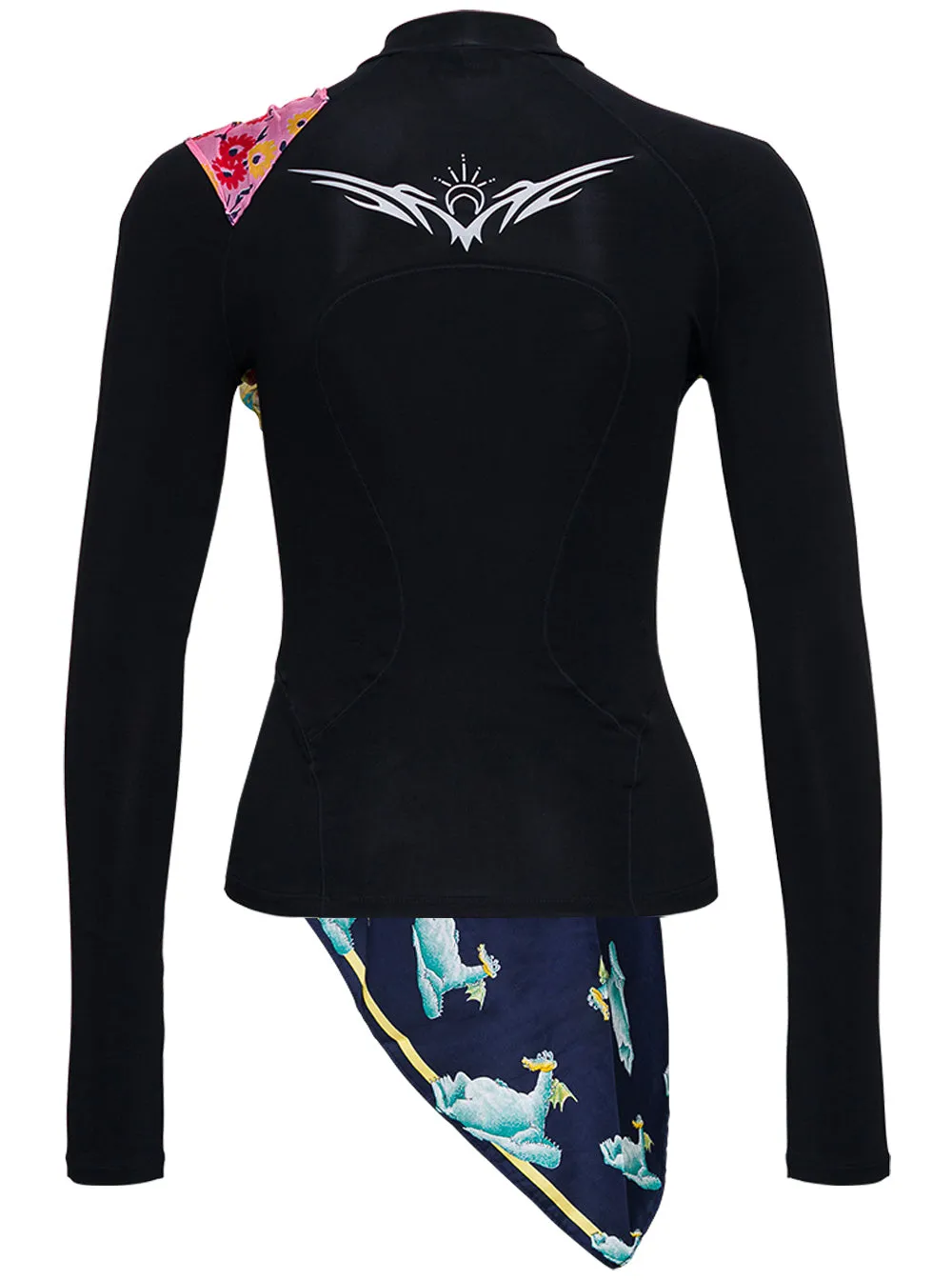 Marine Serre Scarf-Detail Long-Sleeve Top