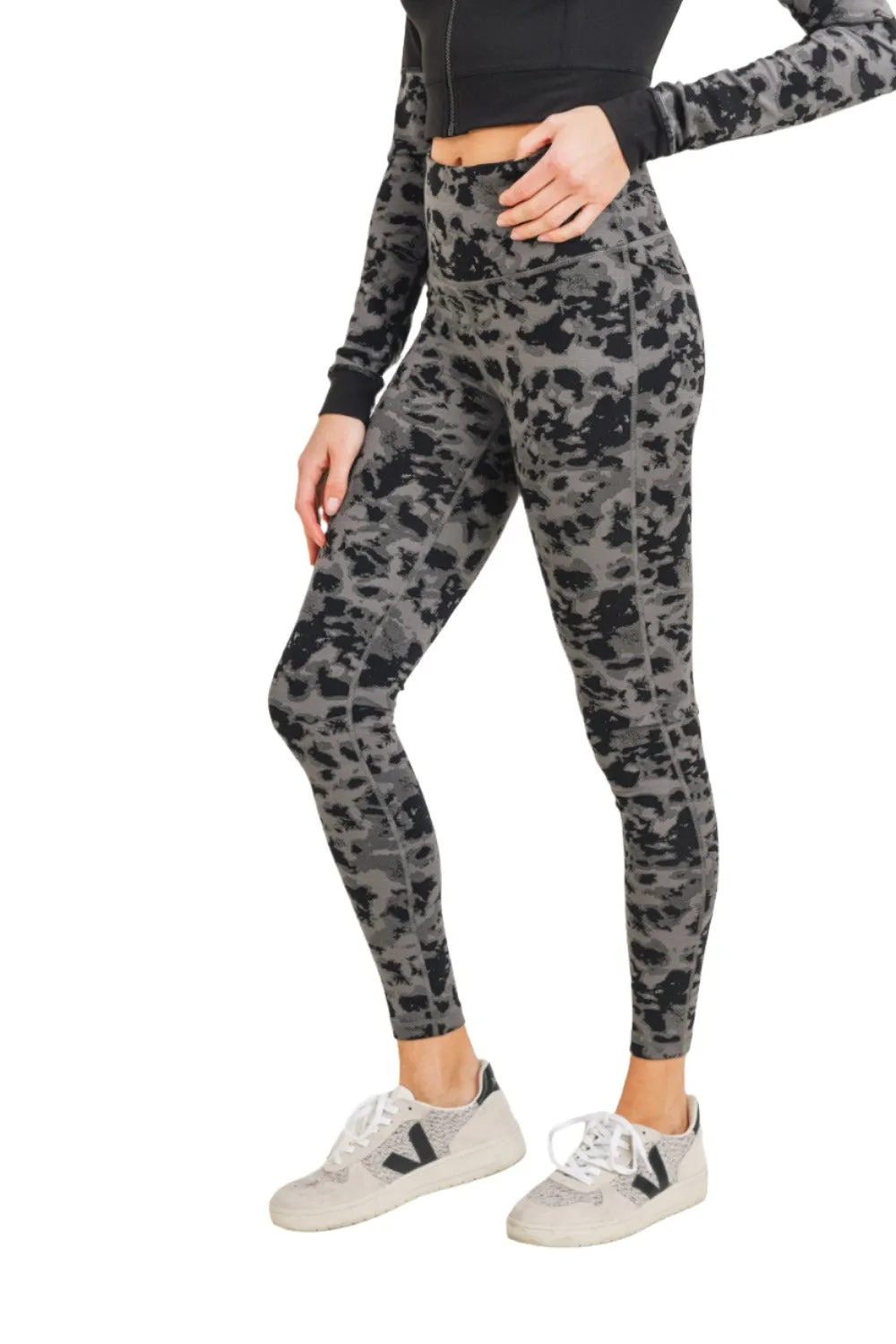 Mono B Textured Spotted  High waist Leggings APH-A075