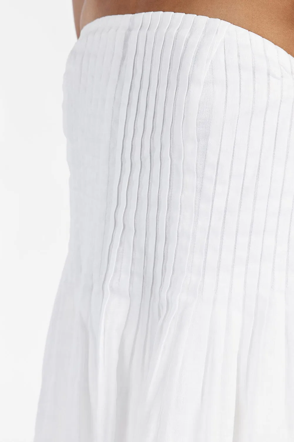 PAIGE WHITE LINEN BLEND STRAPLESS TOP